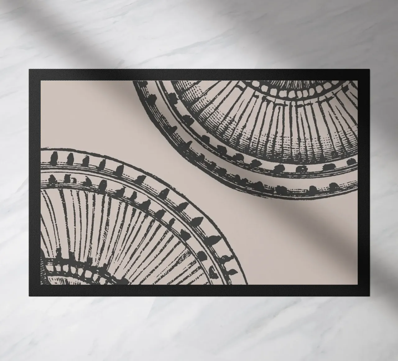 Abstract Citrus Slice Print - Earthy Tones, Modern Botanical doormat by ClubArt