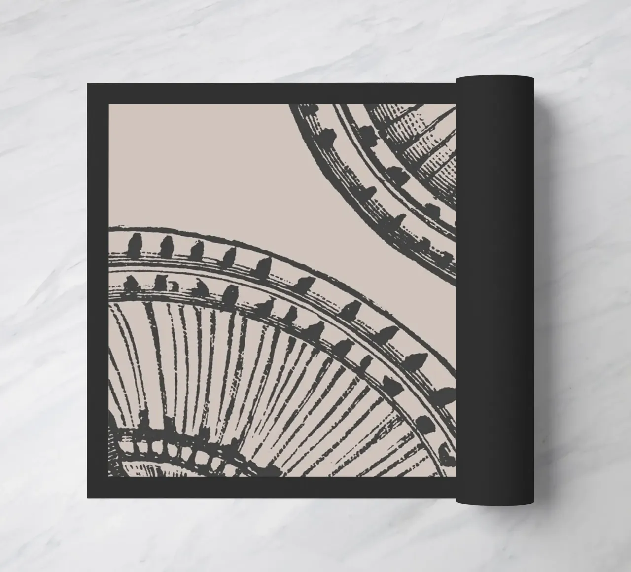 Abstract Citrus Slice Print - Earthy Tones, Modern Botanical doormat by ClubArt