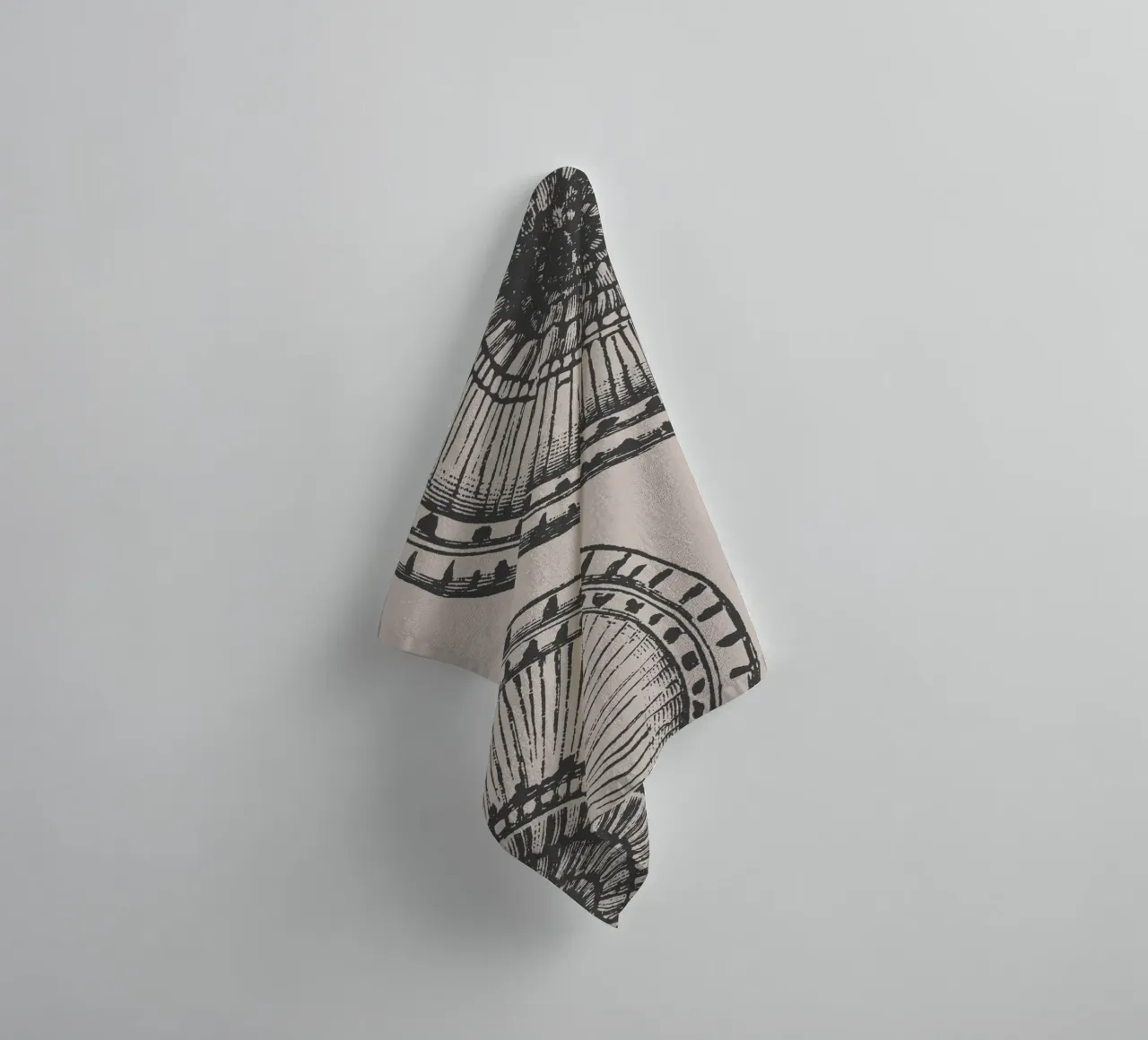 Abstract Citrus Slice Print - Earthy Tones, Modern Botanical towel by ClubArt
