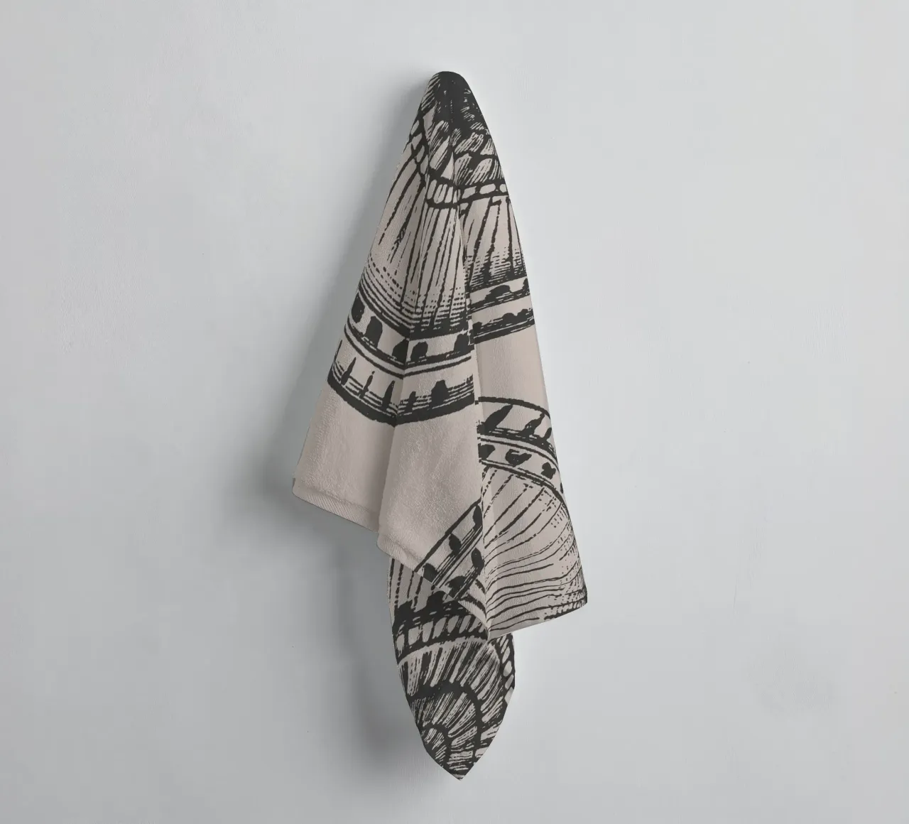 Abstract Citrus Slice Print - Earthy Tones, Modern Botanical towel by ClubArt