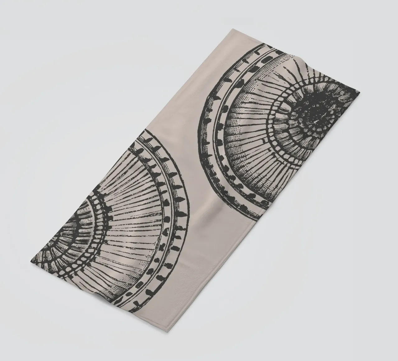 Abstract Citrus Slice Print - Earthy Tones, Modern Botanical beach towel by ClubArt