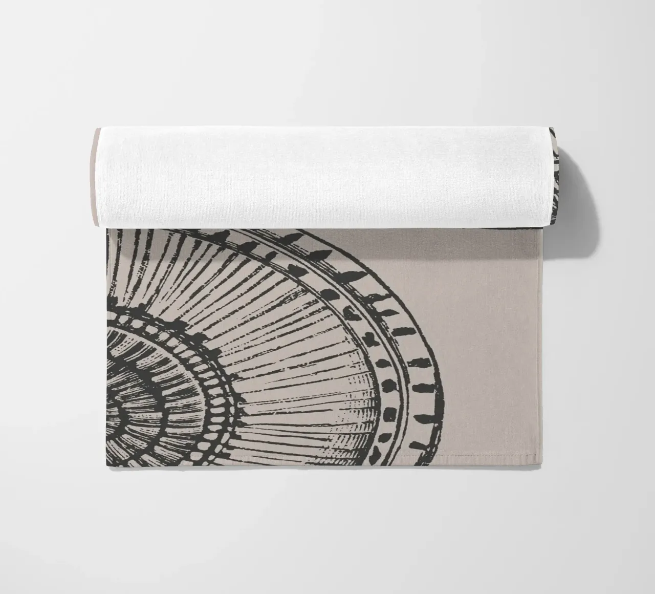 Abstract Citrus Slice Print - Earthy Tones, Modern Botanical beach towel by ClubArt