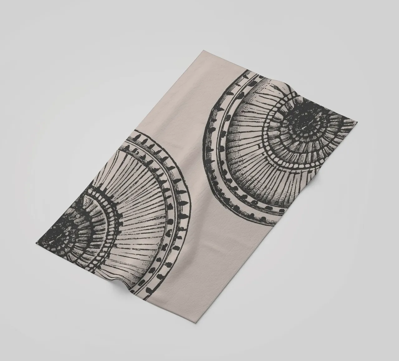 Abstract Citrus Slice Print - Earthy Tones, Modern Botanical beach towel by ClubArt