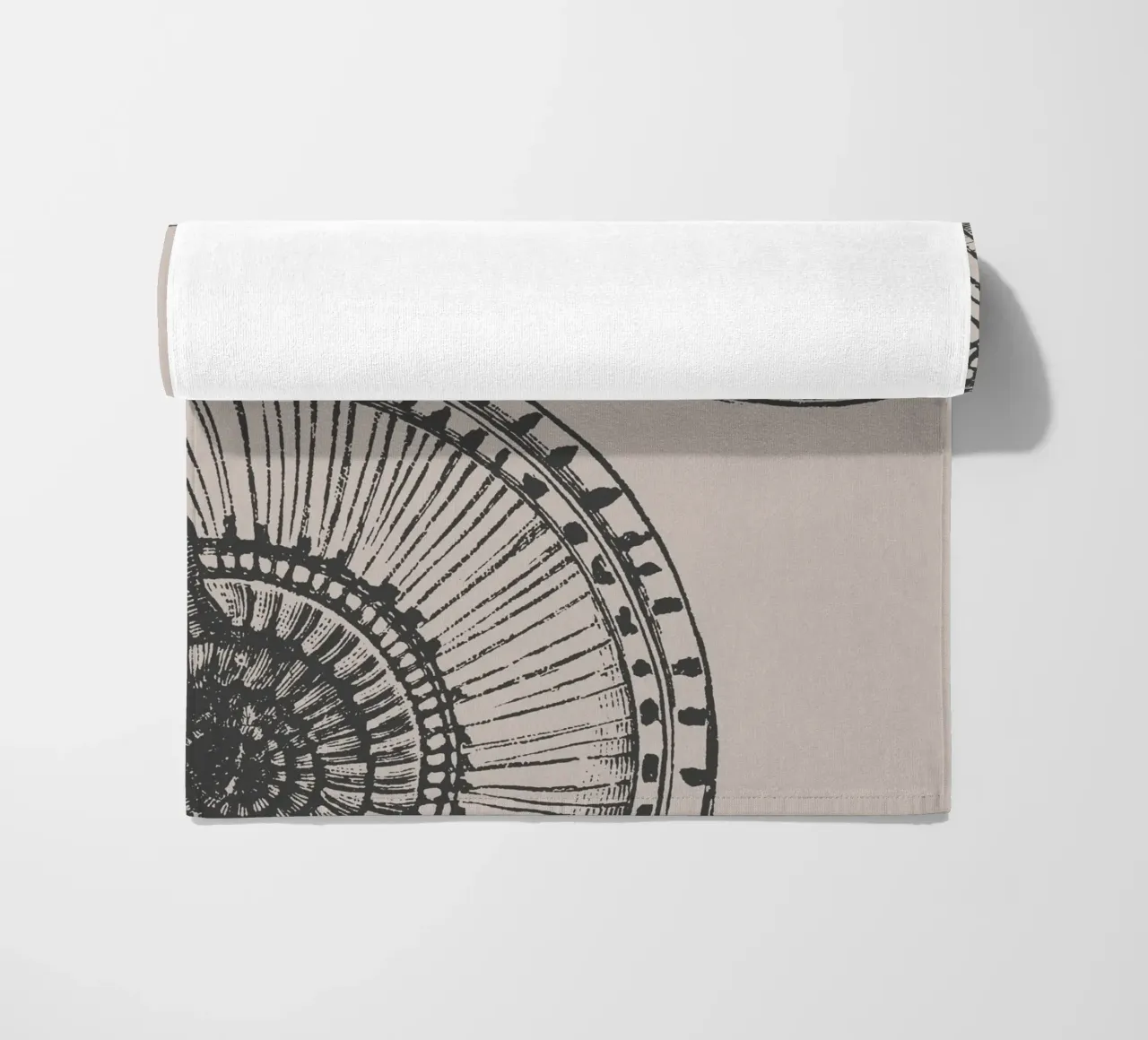 Abstract Citrus Slice Print - Earthy Tones, Modern Botanical beach towel by ClubArt