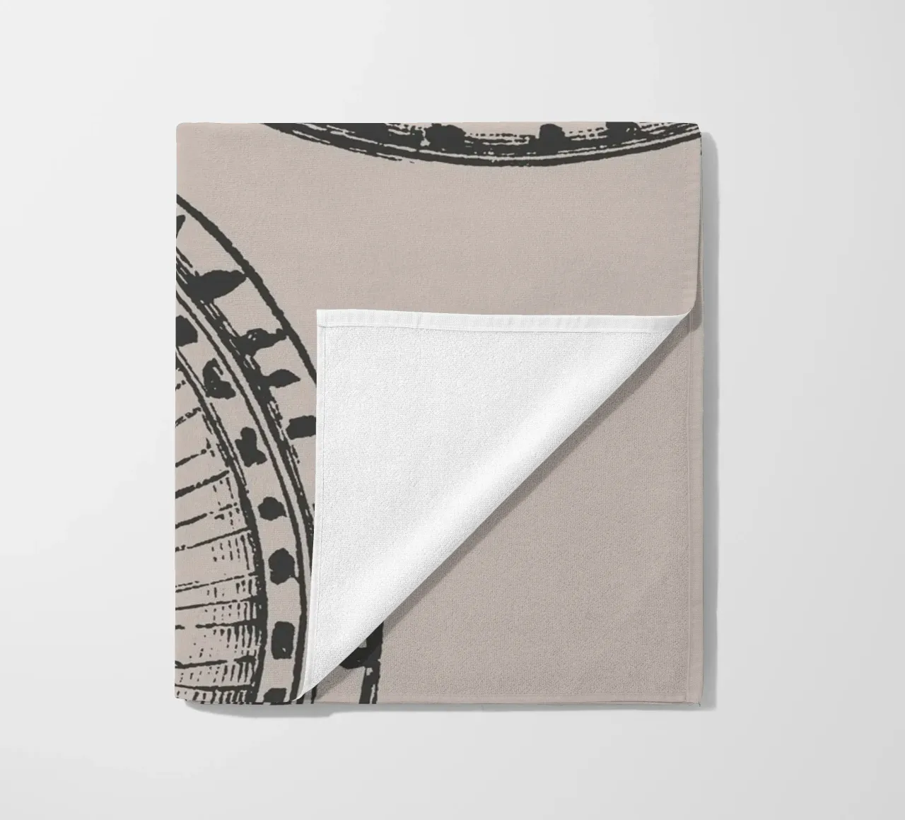 Abstract Citrus Slice Print - Earthy Tones, Modern Botanical beach towel by ClubArt