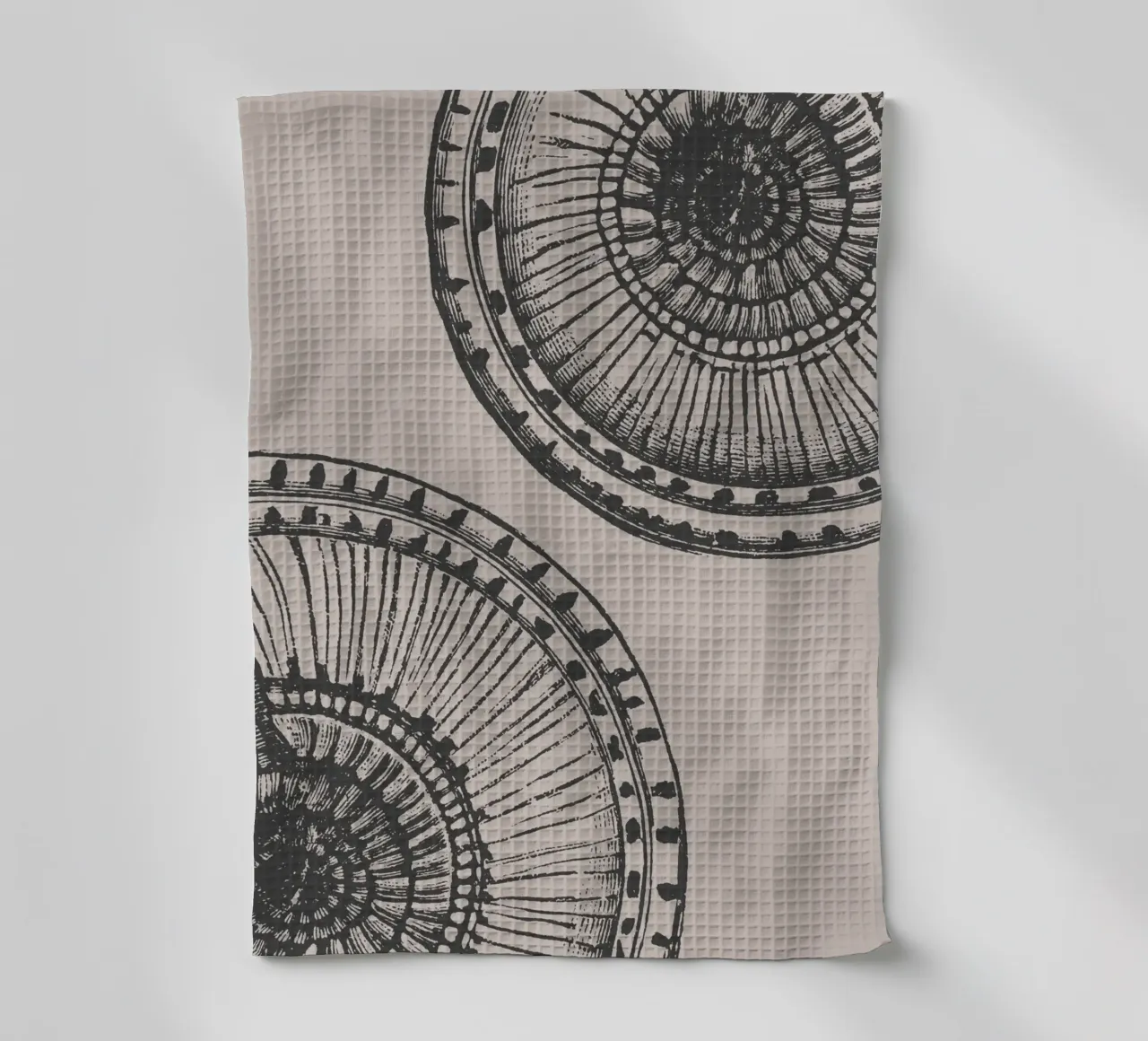 Abstract Citrus Slice Print - Earthy Tones, Modern Botanical tea towel by ClubArt