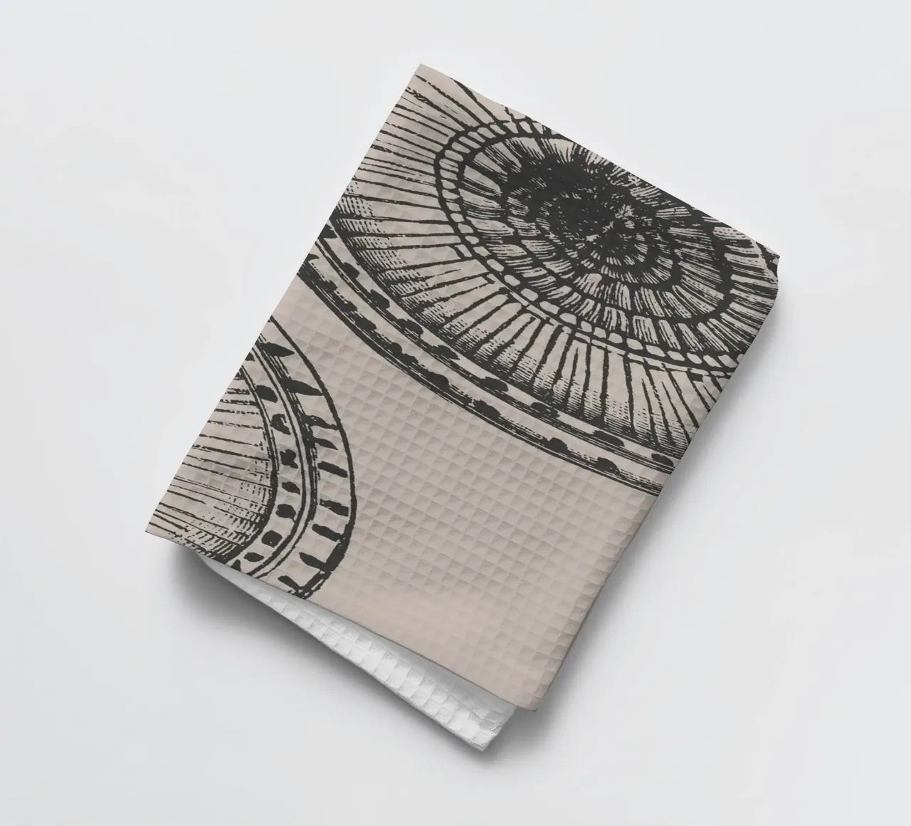 Abstract Citrus Slice Print - Earthy Tones, Modern Botanical tea towel by ClubArt
