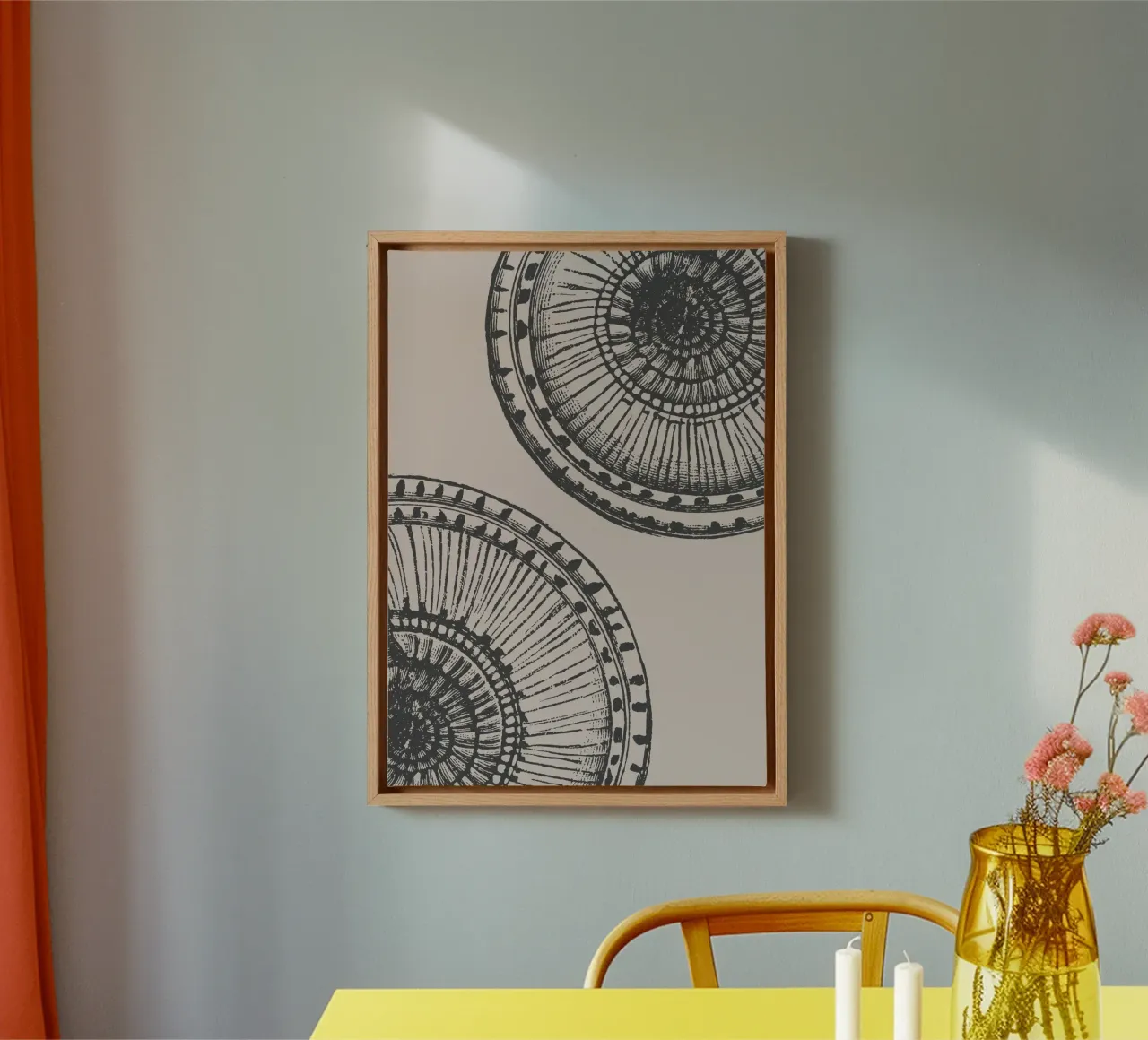 Abstract Citrus Slice Print - Earthy Tones, Modern Botanical canvas by ClubArt
