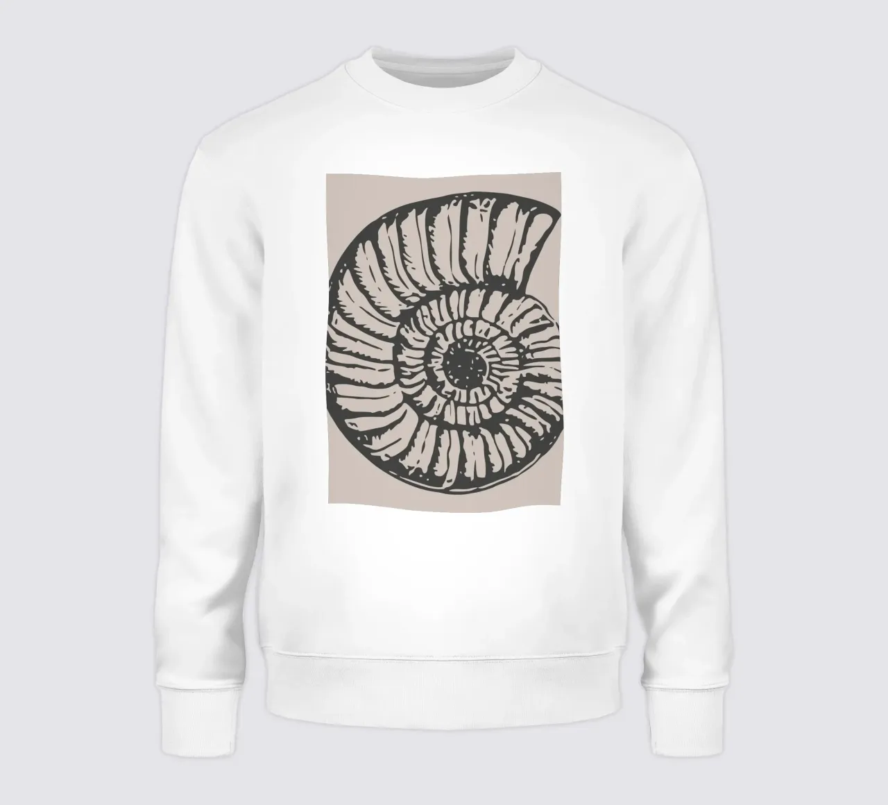 Ammonite Fossil Print - Tonos terrosos, Paleontología moderna Ar sudadera de ClubArt