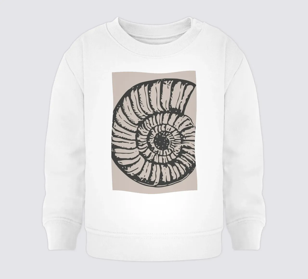 Ammonit Fossil Druck - Erdige Töne, Moderne Paläontologie Ar Baby Sweatshirt von ClubArt