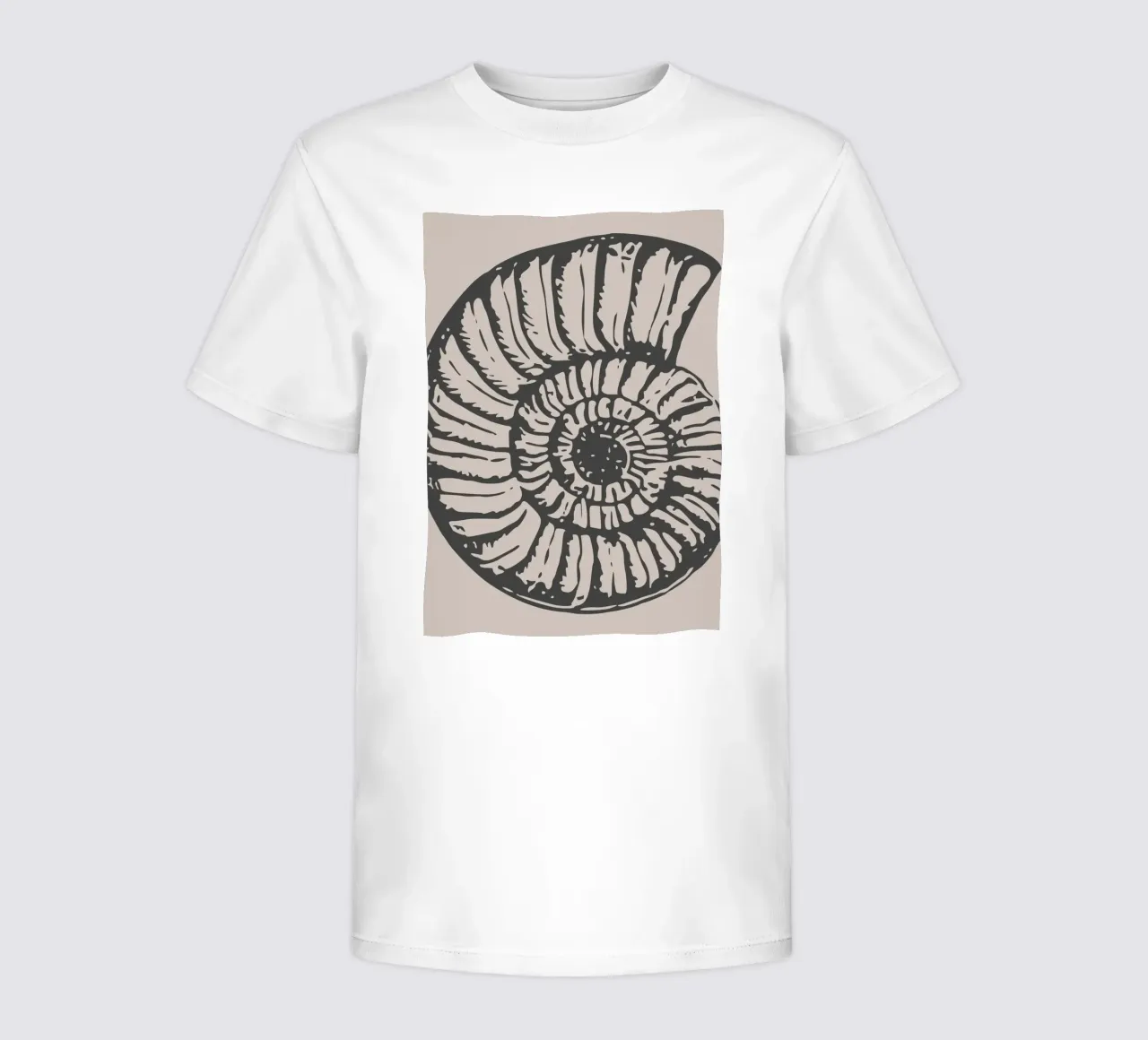 Ammonite Fossil Print - Earthy Tones, Modern Paleontology Ar kids t-shirt by ClubArt