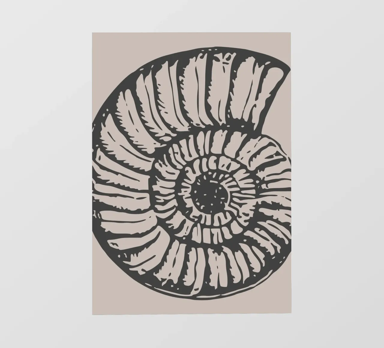 Ammonite Fossil Print - Earthy Tones, Modern Paleontology Ar photo wallpaper by ClubArt