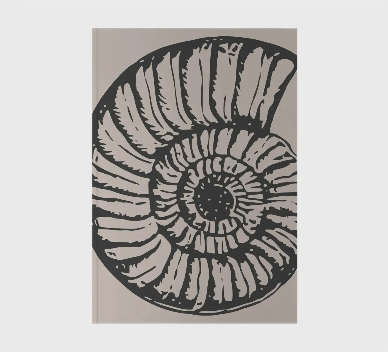 Ammonite Fossil Print - Earthy Tones, Modern Paleontology Ar notebook by ClubArt
