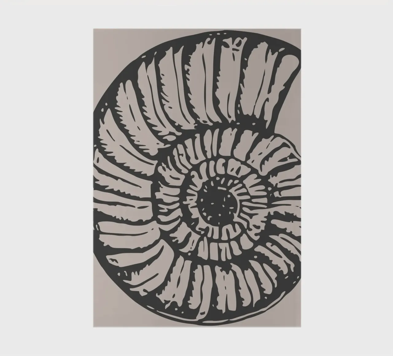 Ammonite Fossil Print - Earthy Tones, Modern Paleontology Ar notebook by ClubArt