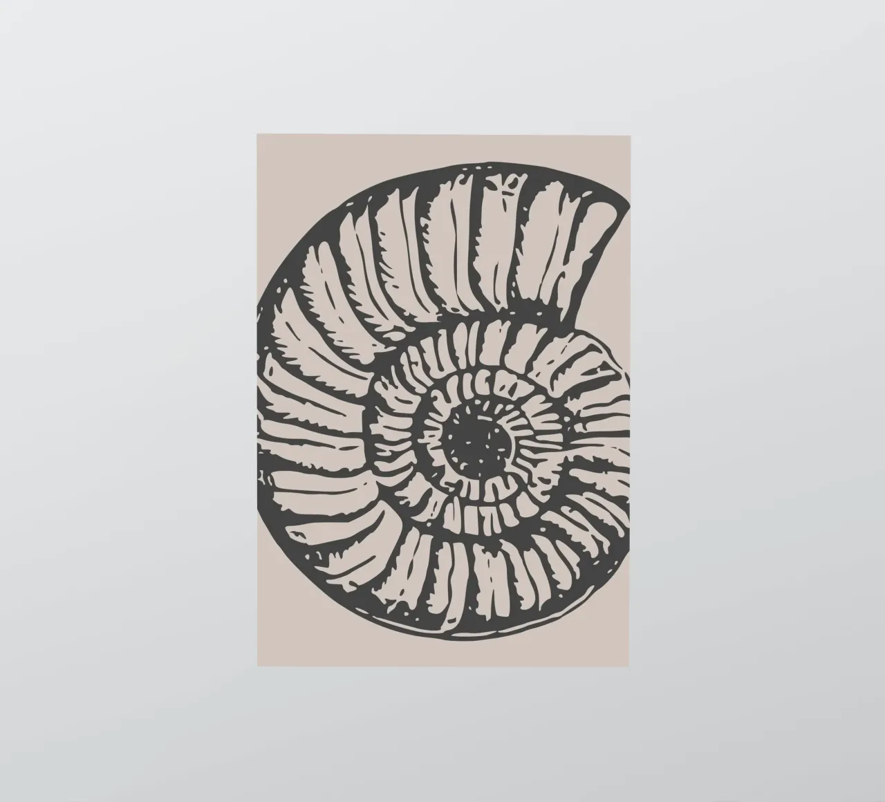 Ammonite Fossil Print - Earthy Tones, Modern Paleontology Ar sticker by ClubArt