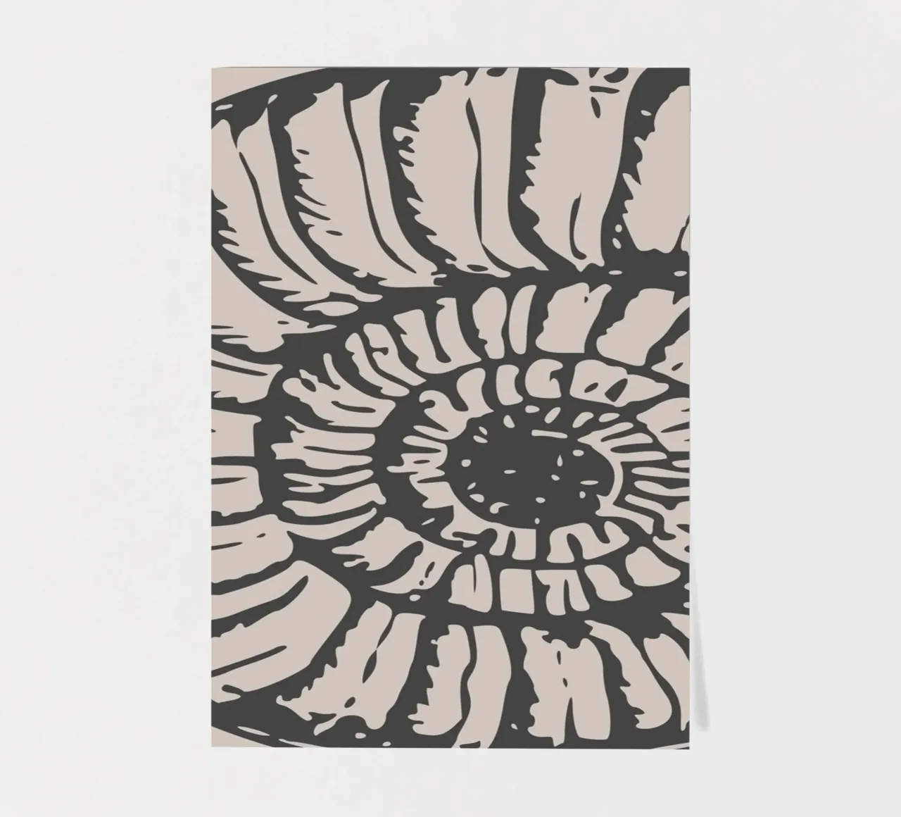 Ammonit Fossil Druck - Erdige Töne, Moderne Paläontologie Ar Stickerbogen von ClubArt