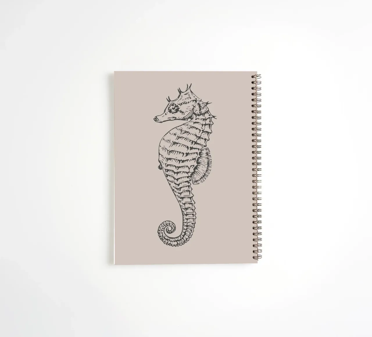 Detailed Seahorse Print - Earthy Tones, Modern Marine Life A spiral notebook by ClubArt