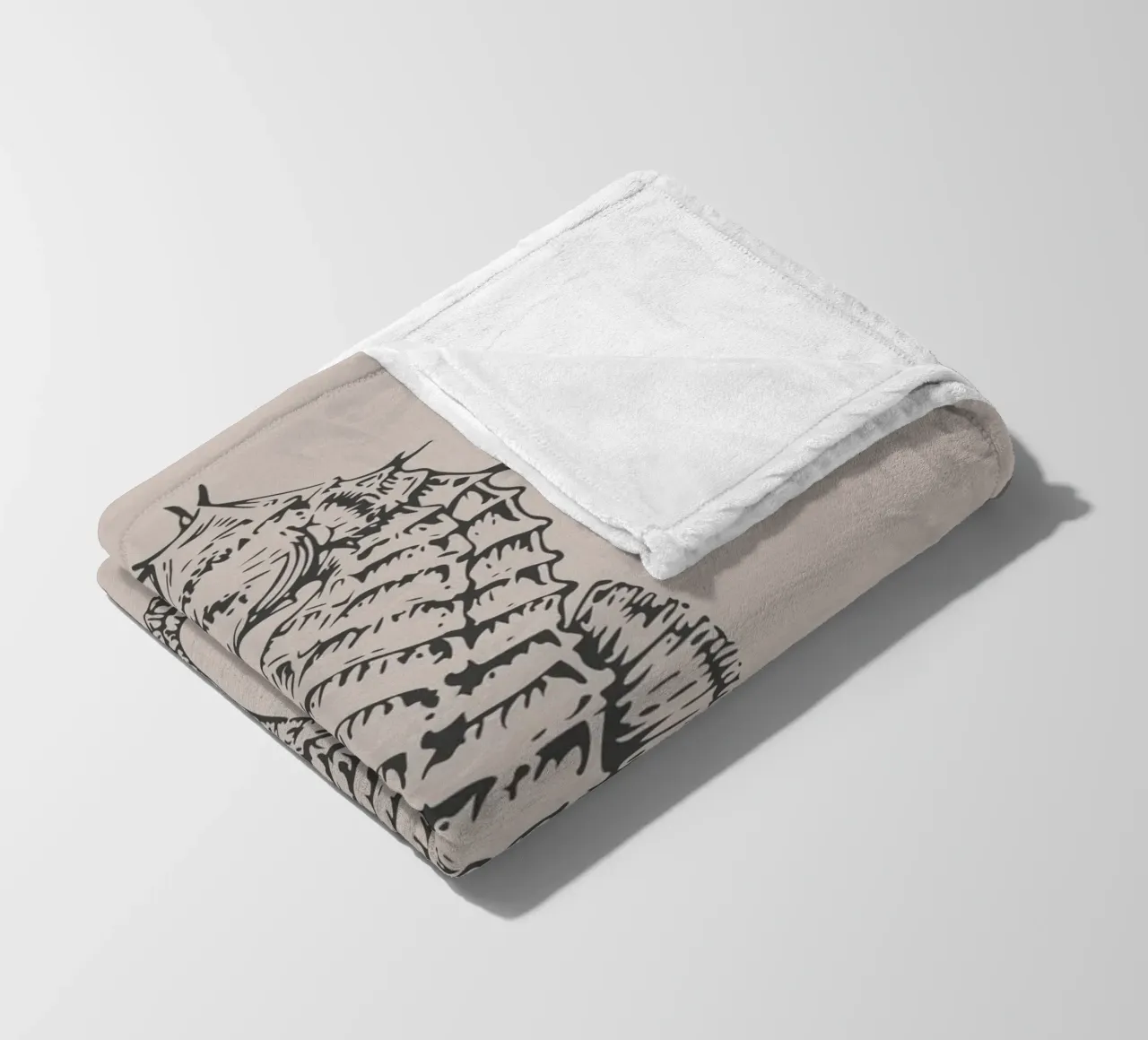 Detailed Seahorse Print - Earthy Tones, Modern Marine Life A fleece blanket by ClubArt