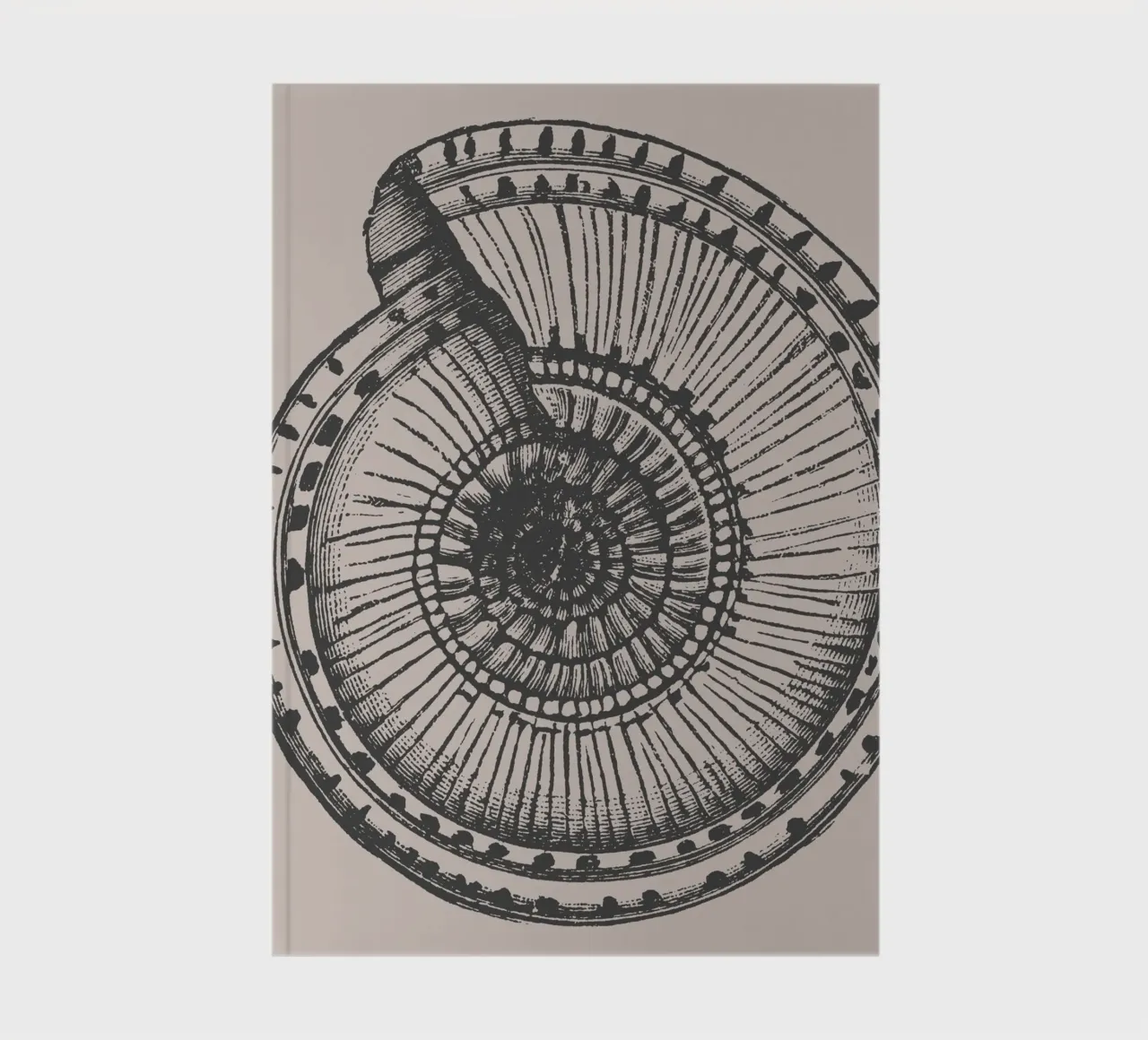 Detailed Ammonite Fossil Print - Earthy Tones, Scientific Ar notebook by ClubArt