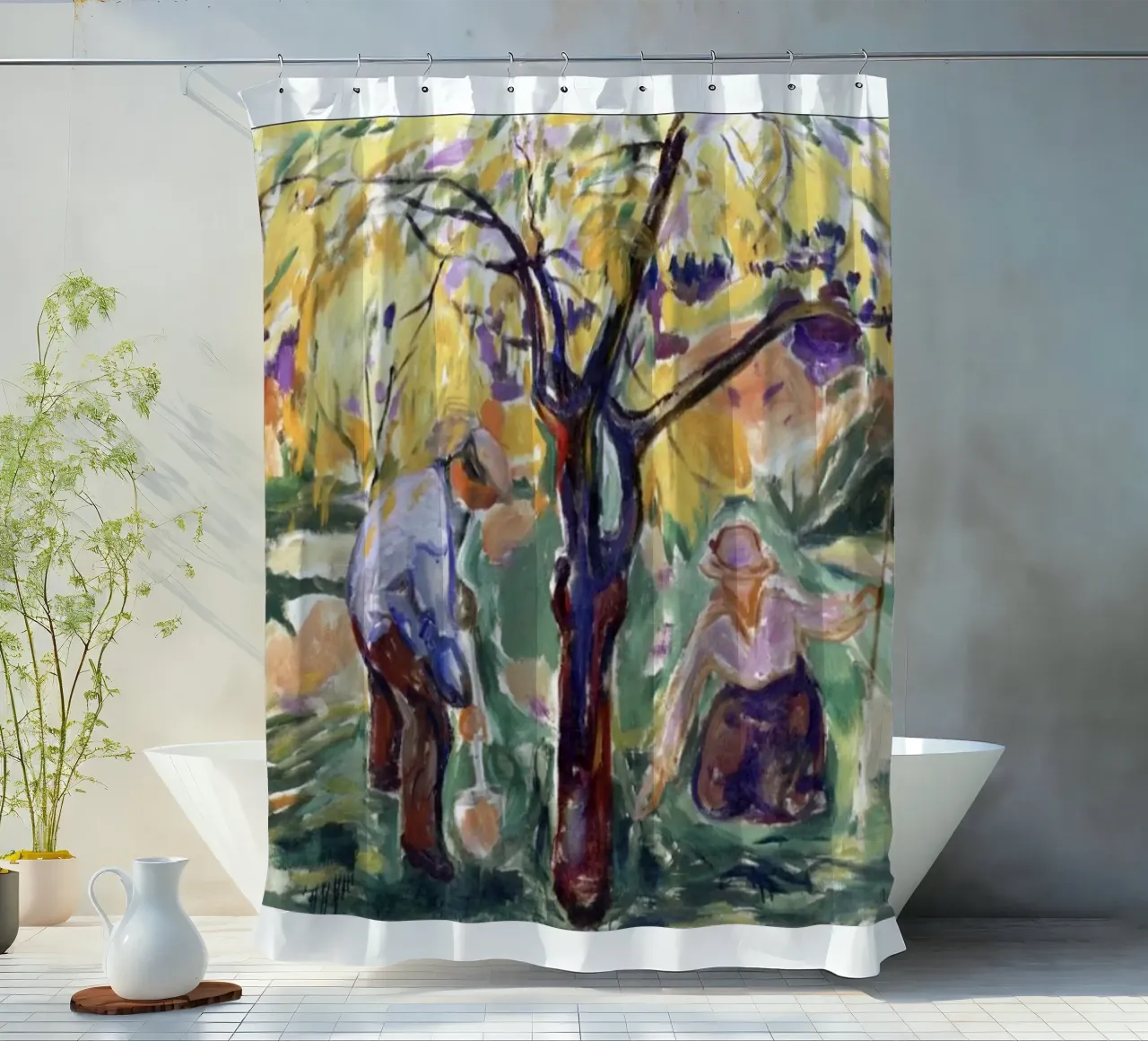 plant Trees shower curtain by cupcup art