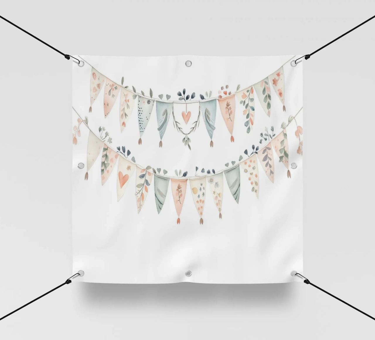 Boho Bunting Girlande Aquarell - Kinderzimmer Dekoration, Feiern PVC Plane von ClubArt