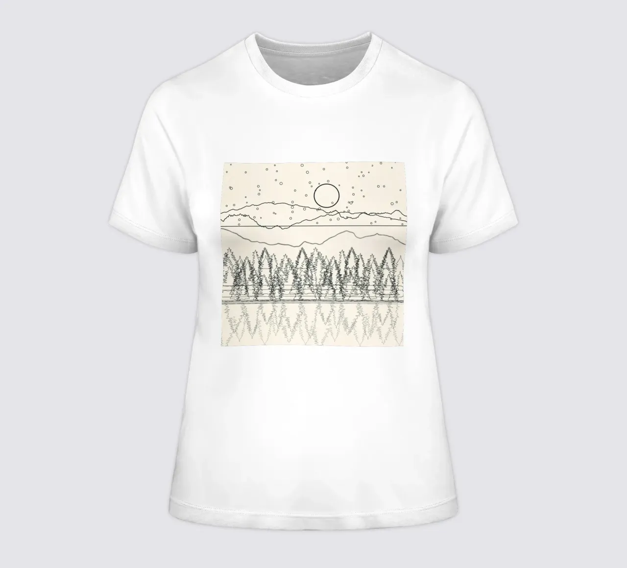 Minimal Line Mountain Beauty II women's fitted t-shirt by Nadjaa