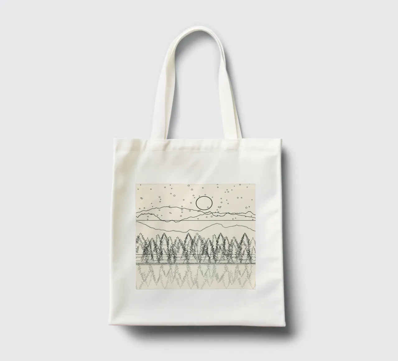Minimal Line Mountain Beauty II jute draagtas van Nadjaa