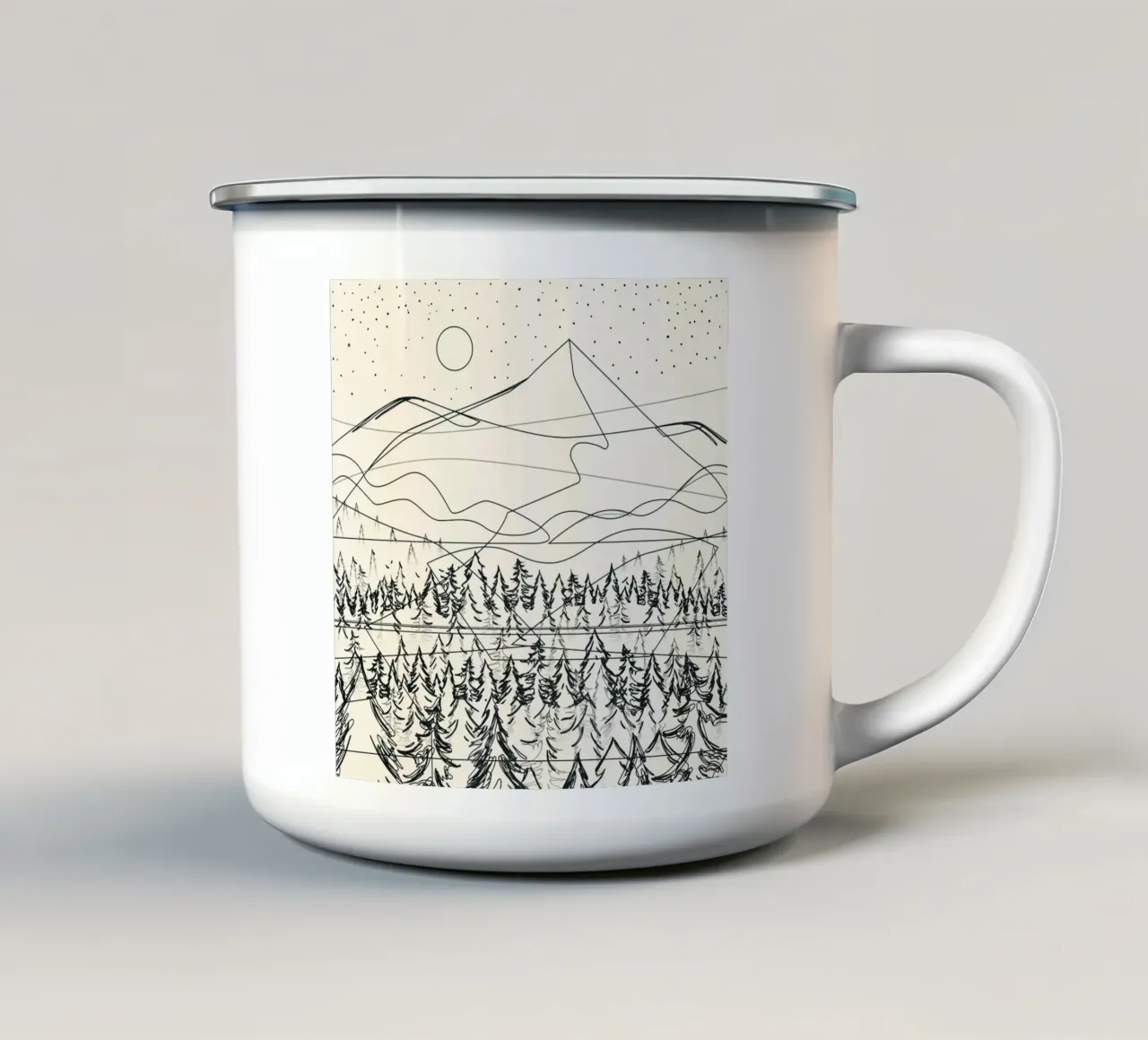 Minimal Line Mountain Beauty III tazza in smalto da Nadjaa