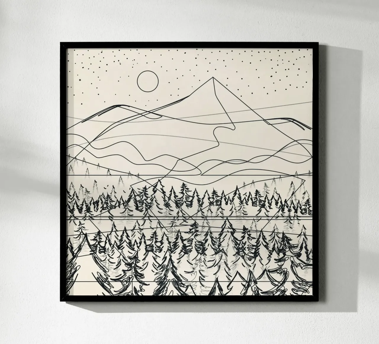 Minimal Line Mountain Beauty III poster de Nadjaa