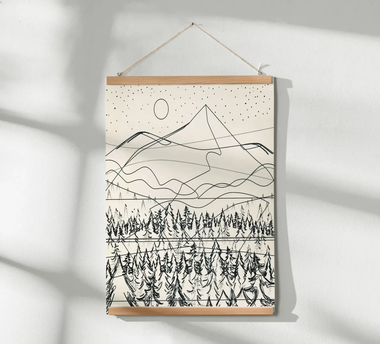 Minimal Line Mountain Beauty III poster de Nadjaa