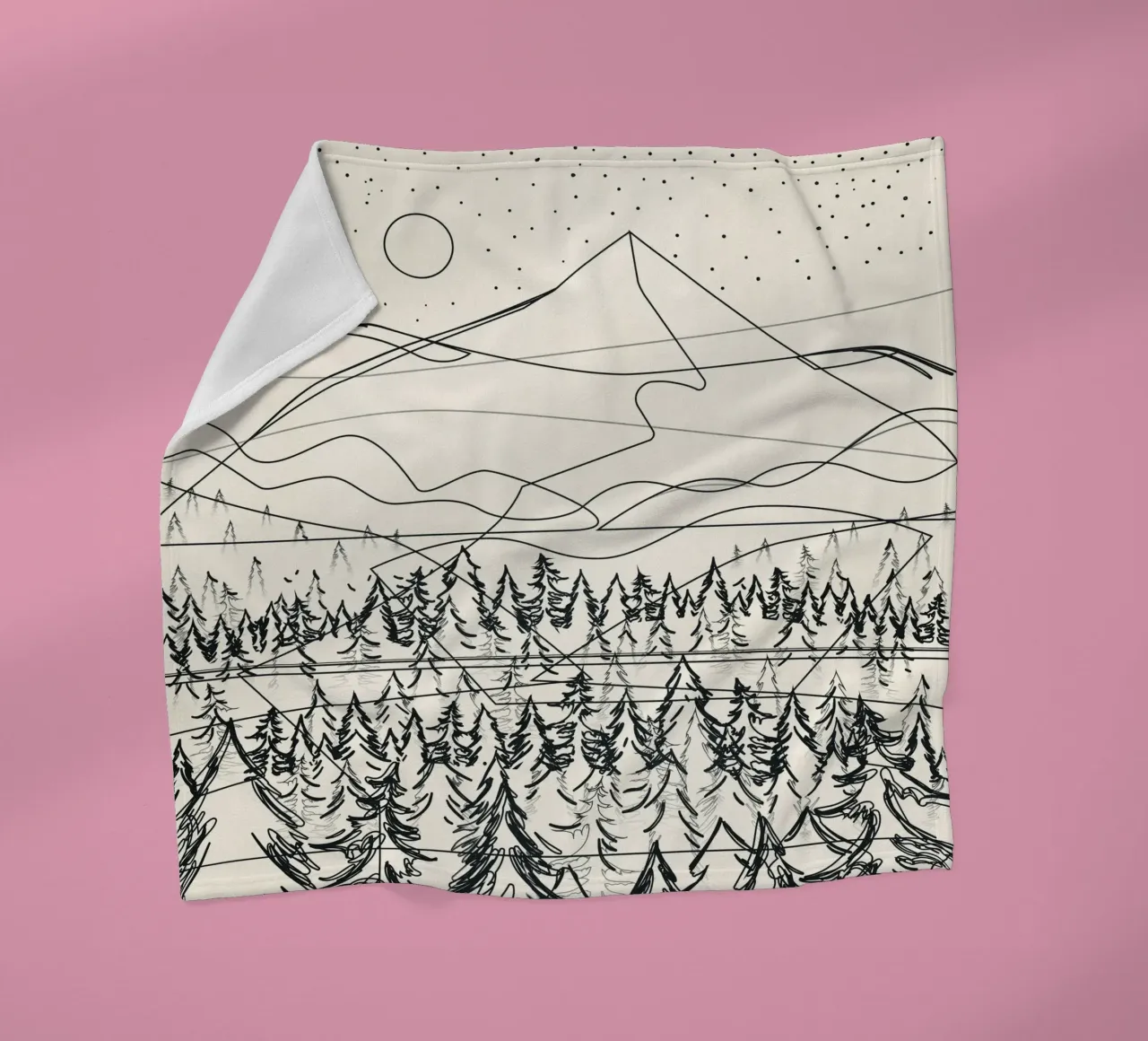 Minimal Line Mountain Beauty III coperta in pile da Nadjaa