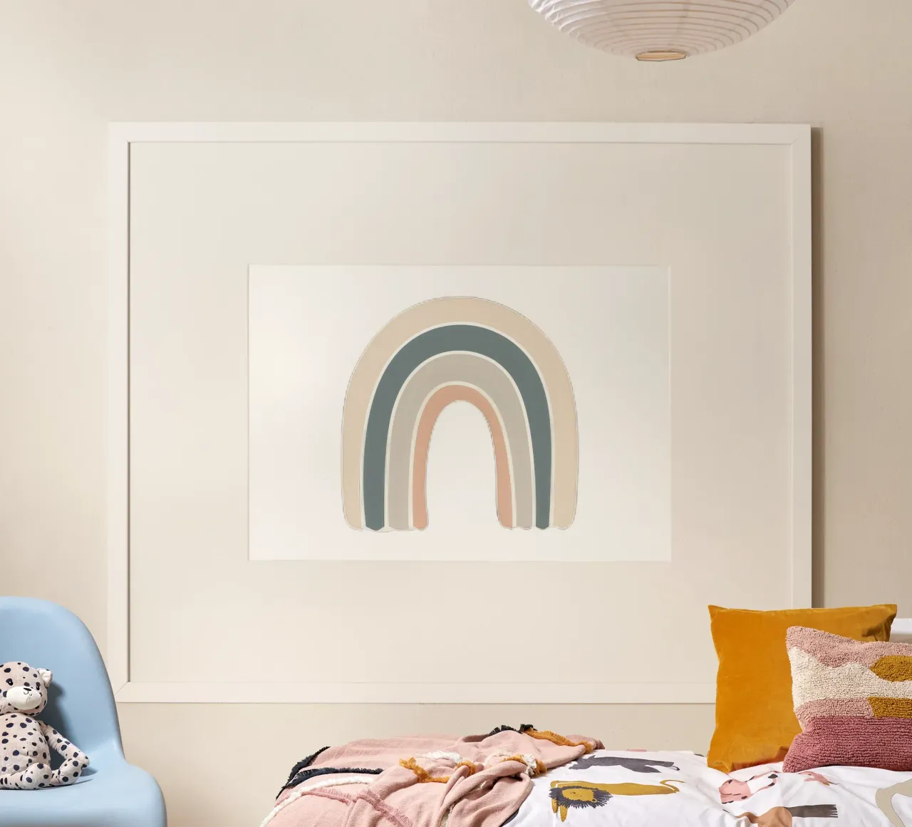 Stampa arcobaleno minimalista in stile bohémien - Cameretta neutra, cameretta dei bambini D poster da ClubArt