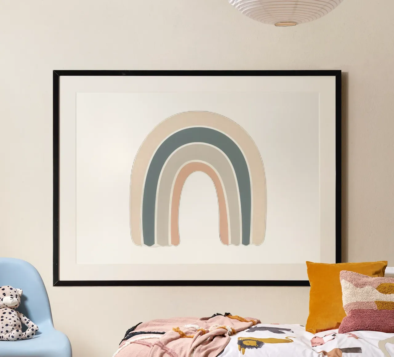 Stampa arcobaleno minimalista in stile bohémien - Cameretta neutra, cameretta dei bambini D poster da ClubArt