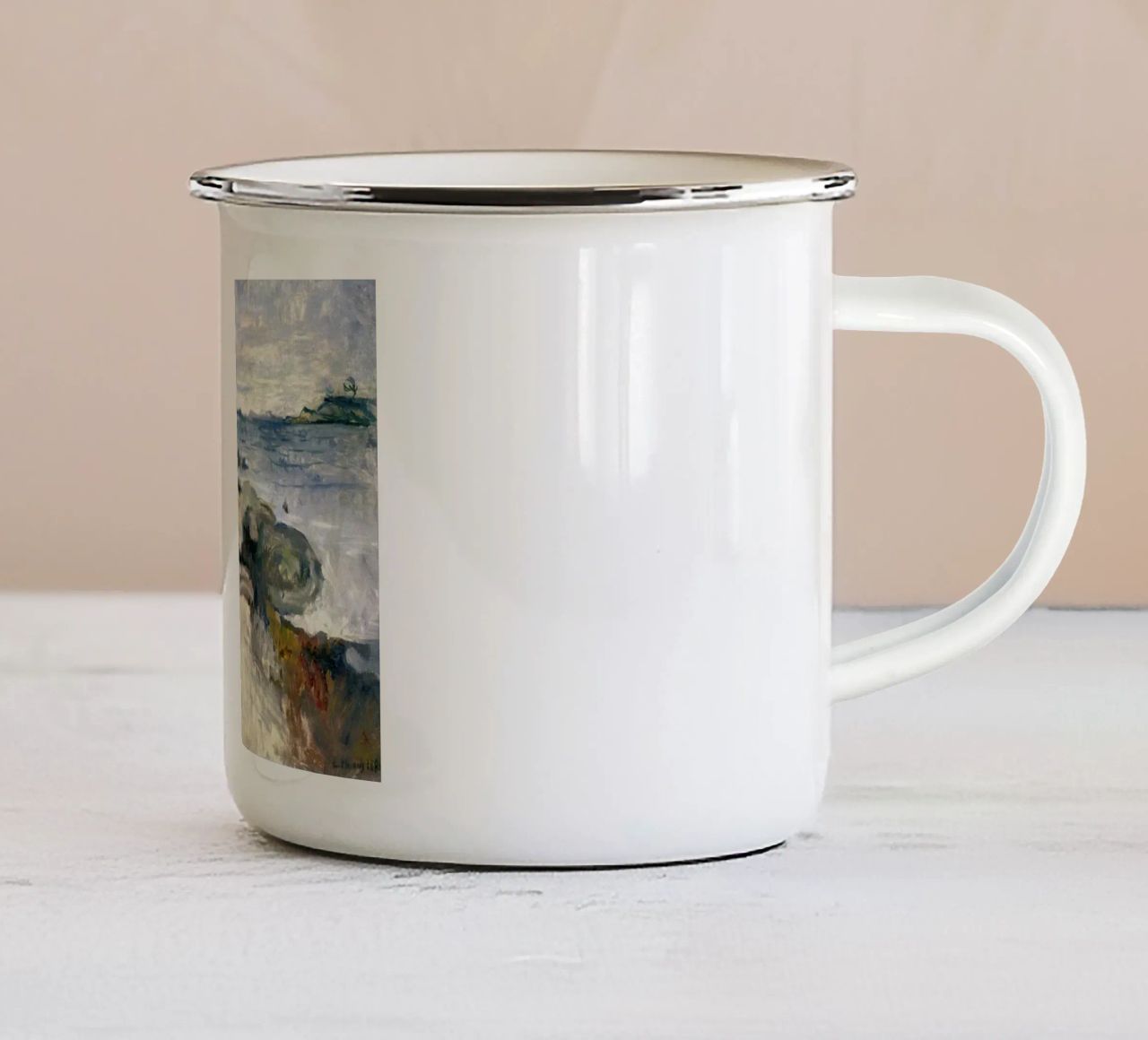 rocce della spiaggia tazza in smalto da cupcup art