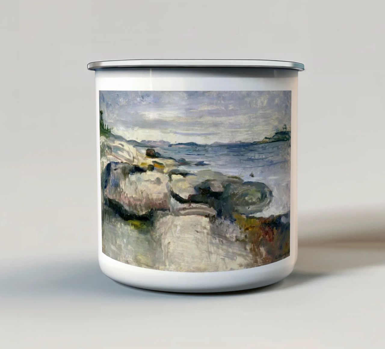 rocce della spiaggia tazza in smalto da cupcup art