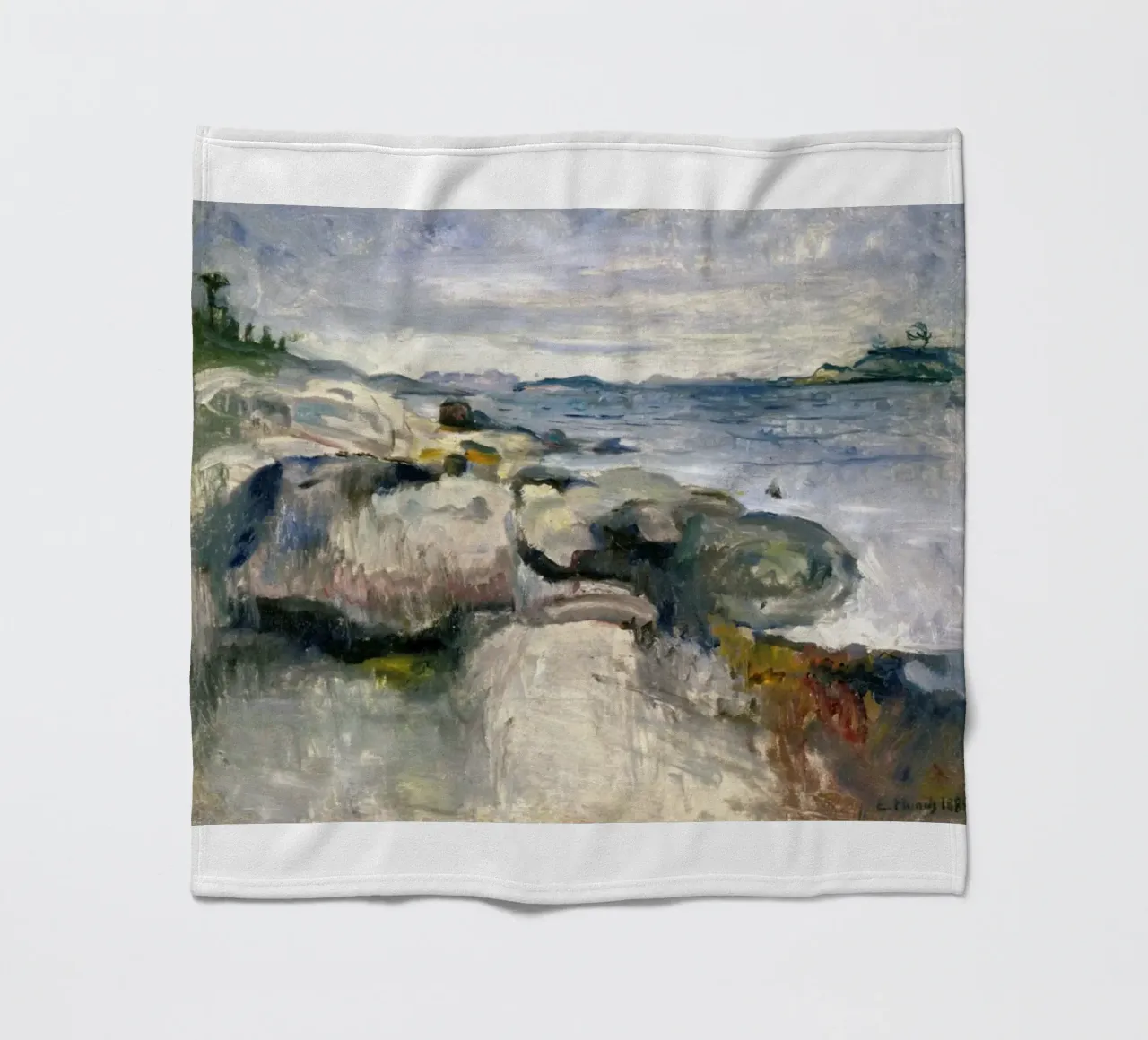 beach rocks fleece blanket by cupcup art