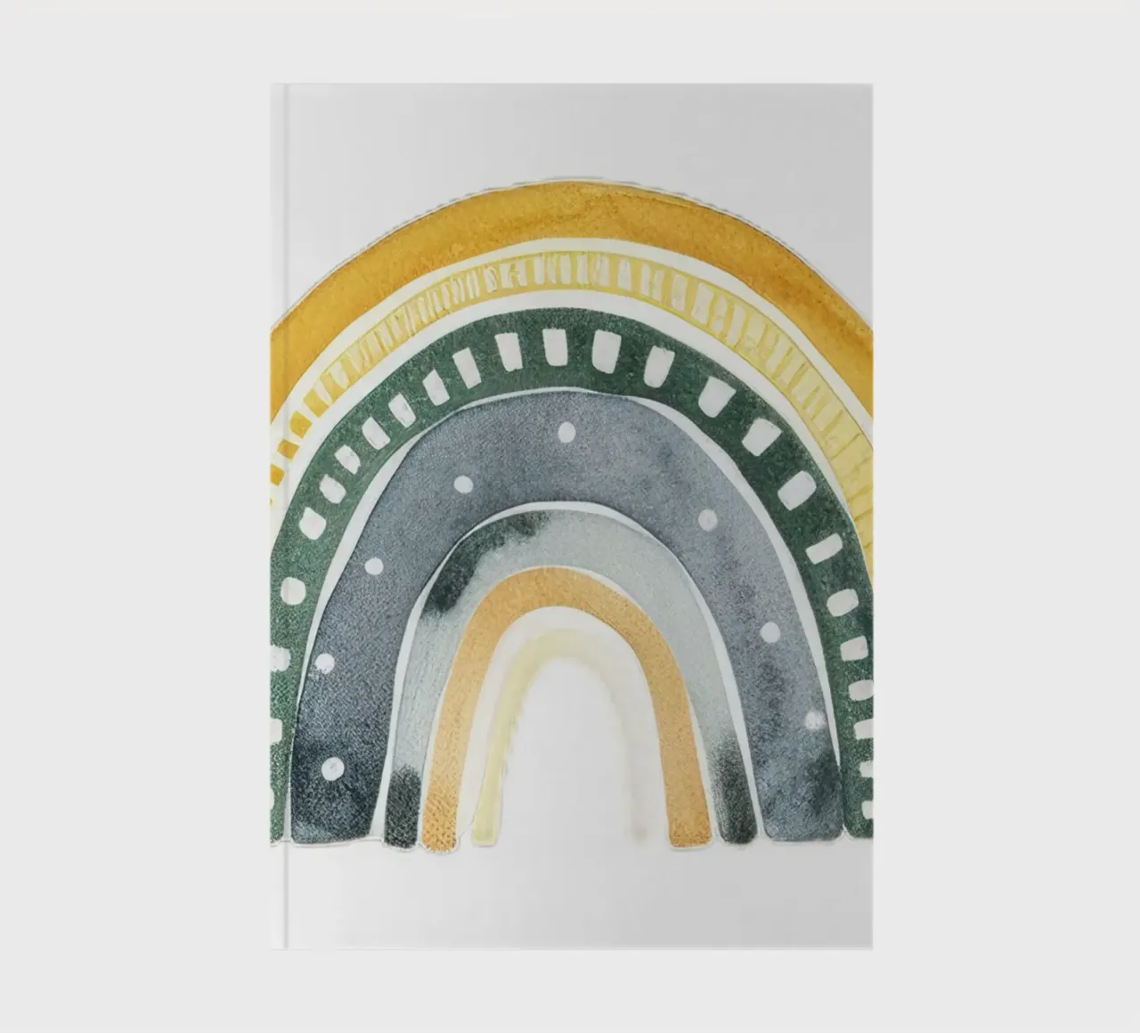 Earthy Boho Rainbow Art - Décoration de chambre d'enfant jaune moutarde et vert carnet de notes de ClubArt