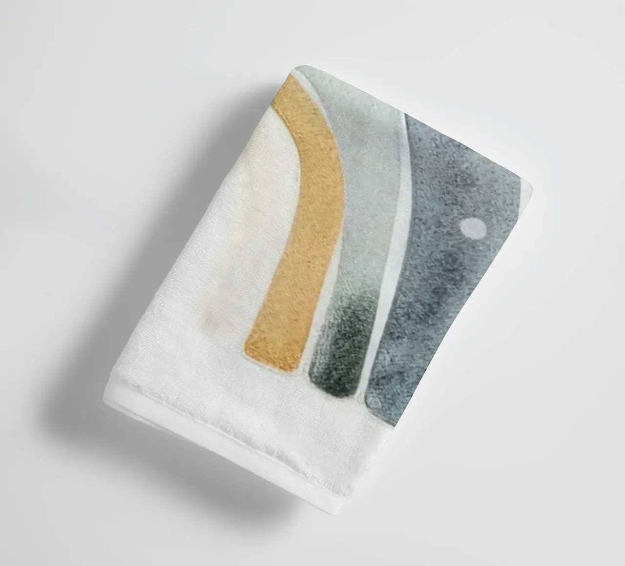 Earthy Boho Rainbow Art - Décoration de chambre d'enfant jaune moutarde et vert serviette de bain de ClubArt