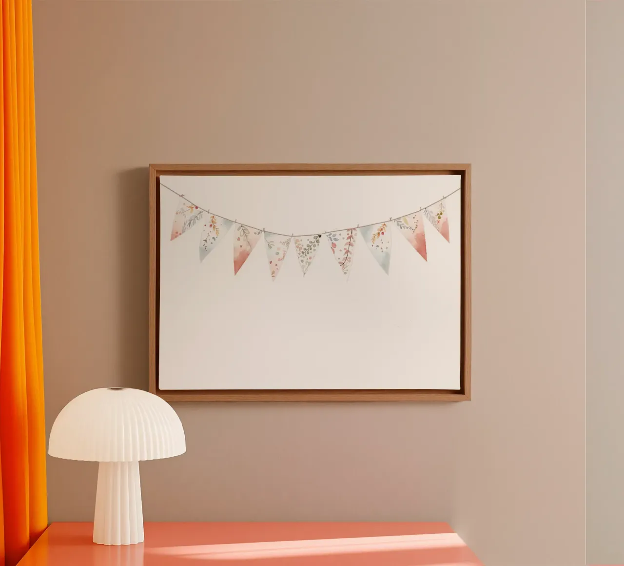 Ghirlanda di bunting in stile bohémien - Decorazioni per l'asilo nido, celebrazione Pri tela con Cornice a cassetta da ClubArt