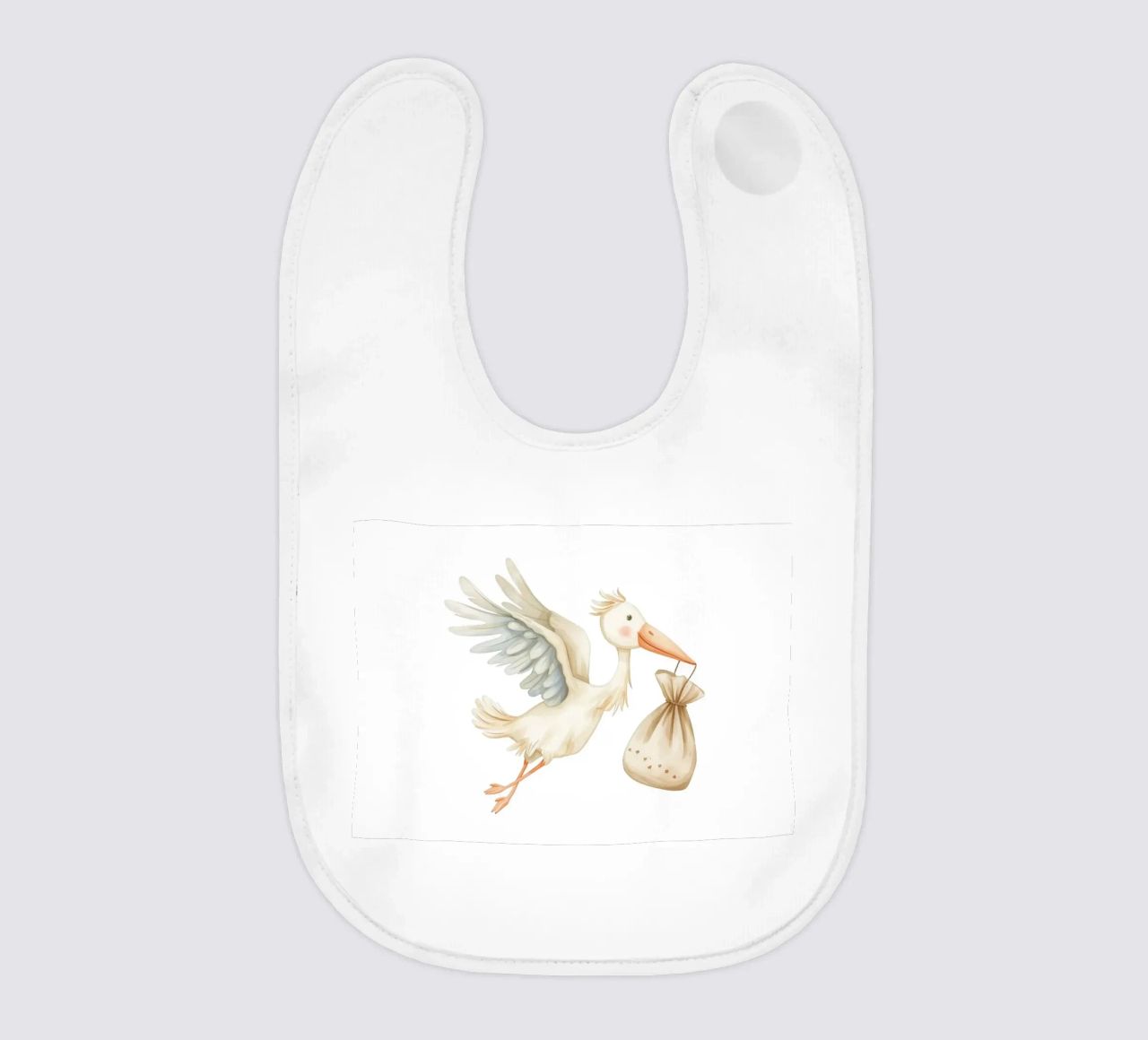 Impression aquarelle bébé cigogne - Art de la chambre d'enfant, cadeau de douche de bébé bavoir de ClubArt