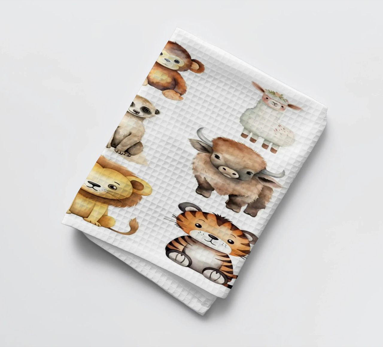 Grand set d'aquarelles Safari & Animaux de la Forêt - Nursery Art torchon de ClubArt