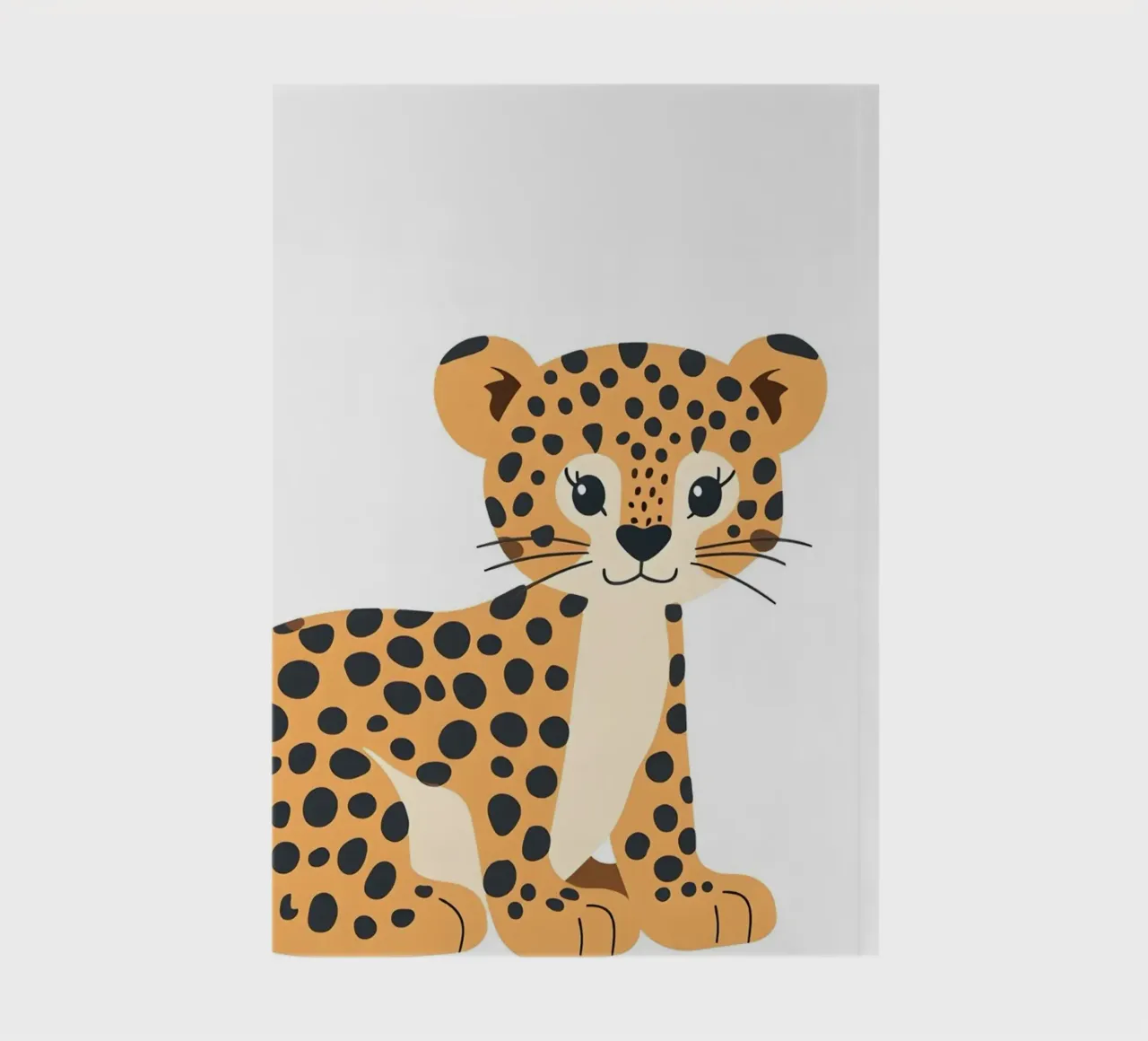 Cute Leopard Cub Art Print - Safari Nursery, Jungle Animal D notebook by ClubArt