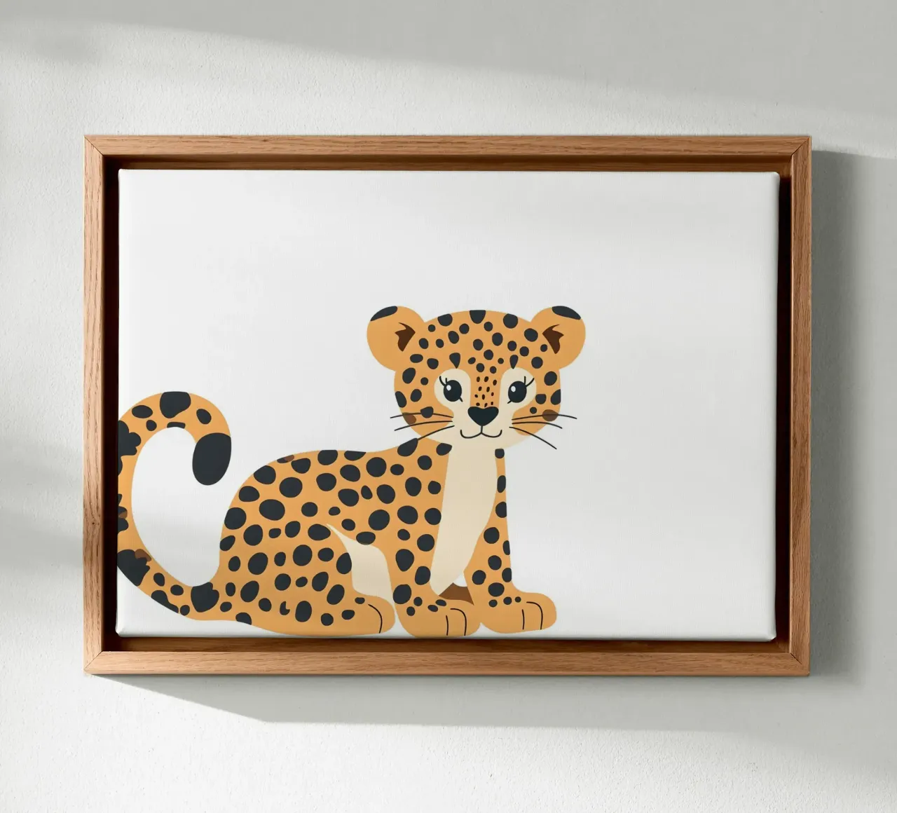 Niedliches Leopardenjunges Kunstdruck - Safari Kinderzimmer, Dschungel Tier D Leinwand von ClubArt