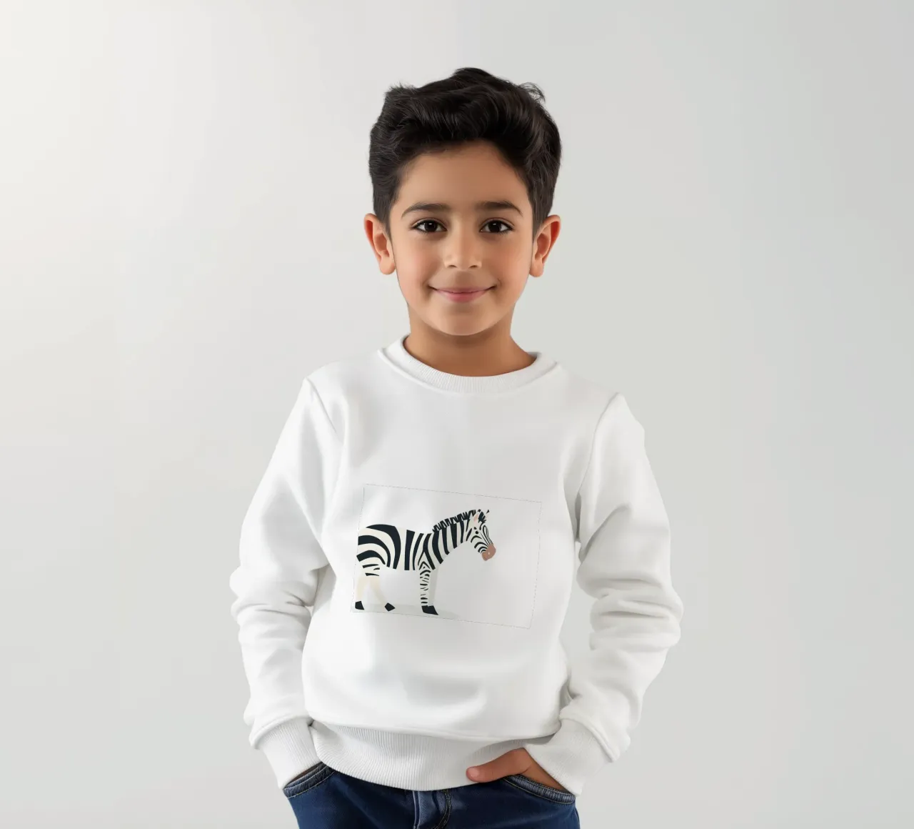 Stampa d'arte moderna Zebra - Vivaio Safari, Decorazioni monocromatiche per bambini felpa bambino da ClubArt
