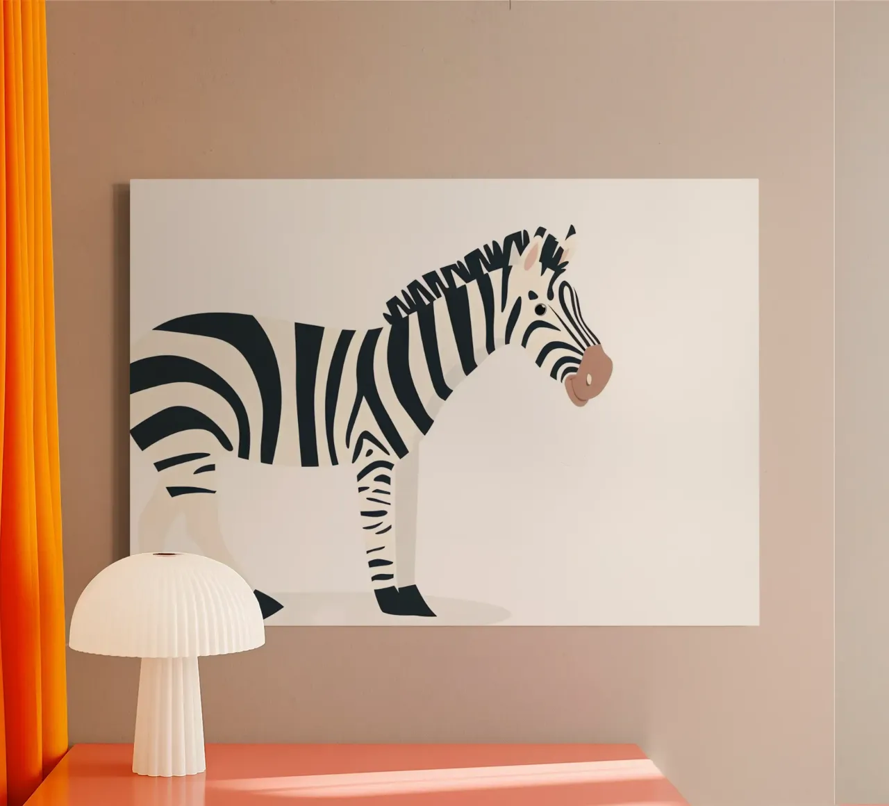 Modern Zebra Art Print - Safari Nursery, Monochrome Kids Dec canvas with Floater frame by ClubArt
