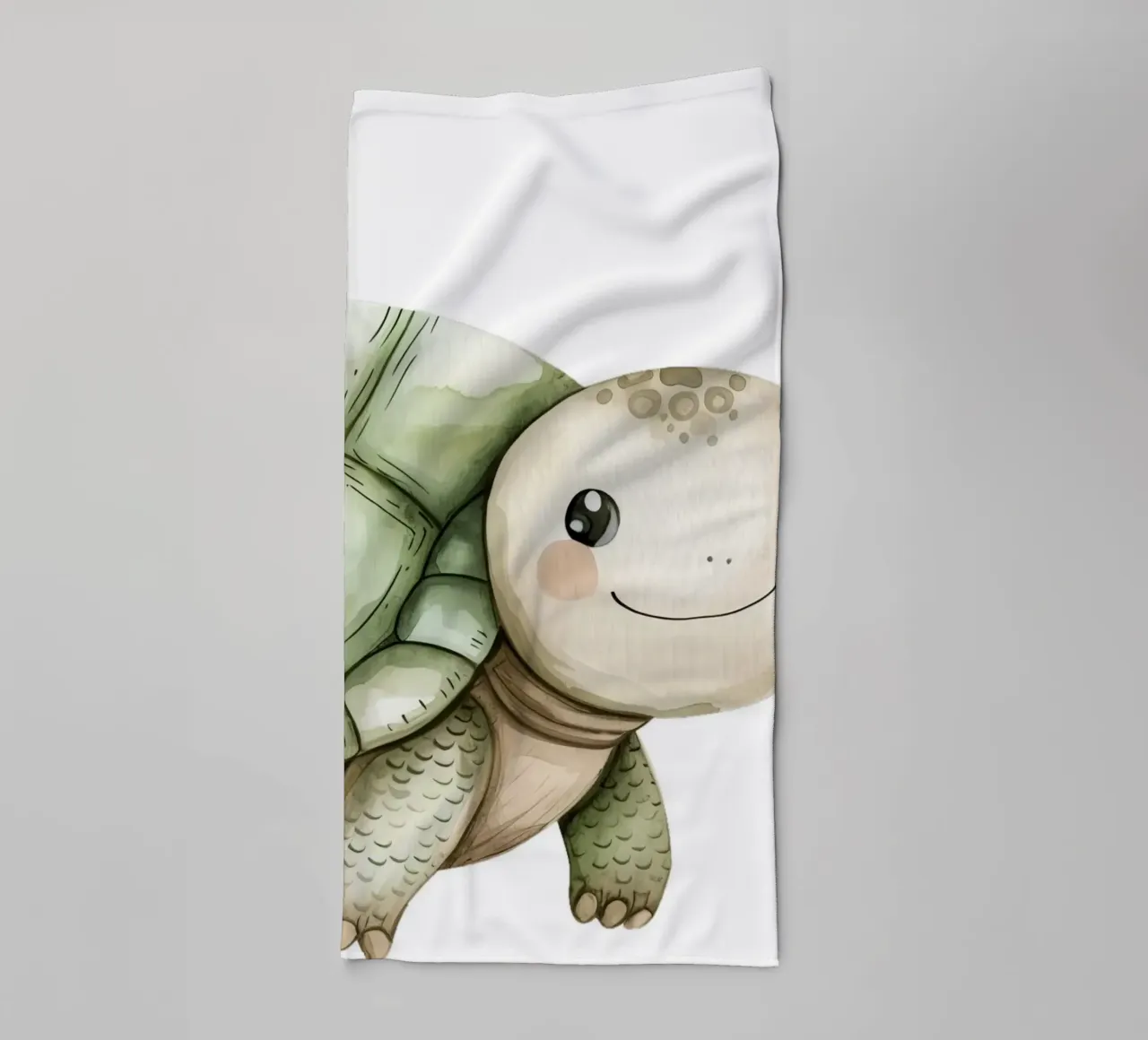 Cute Baby Turtle Watercolor - Nursery Art, Coastal Kids Room towel by ClubArt