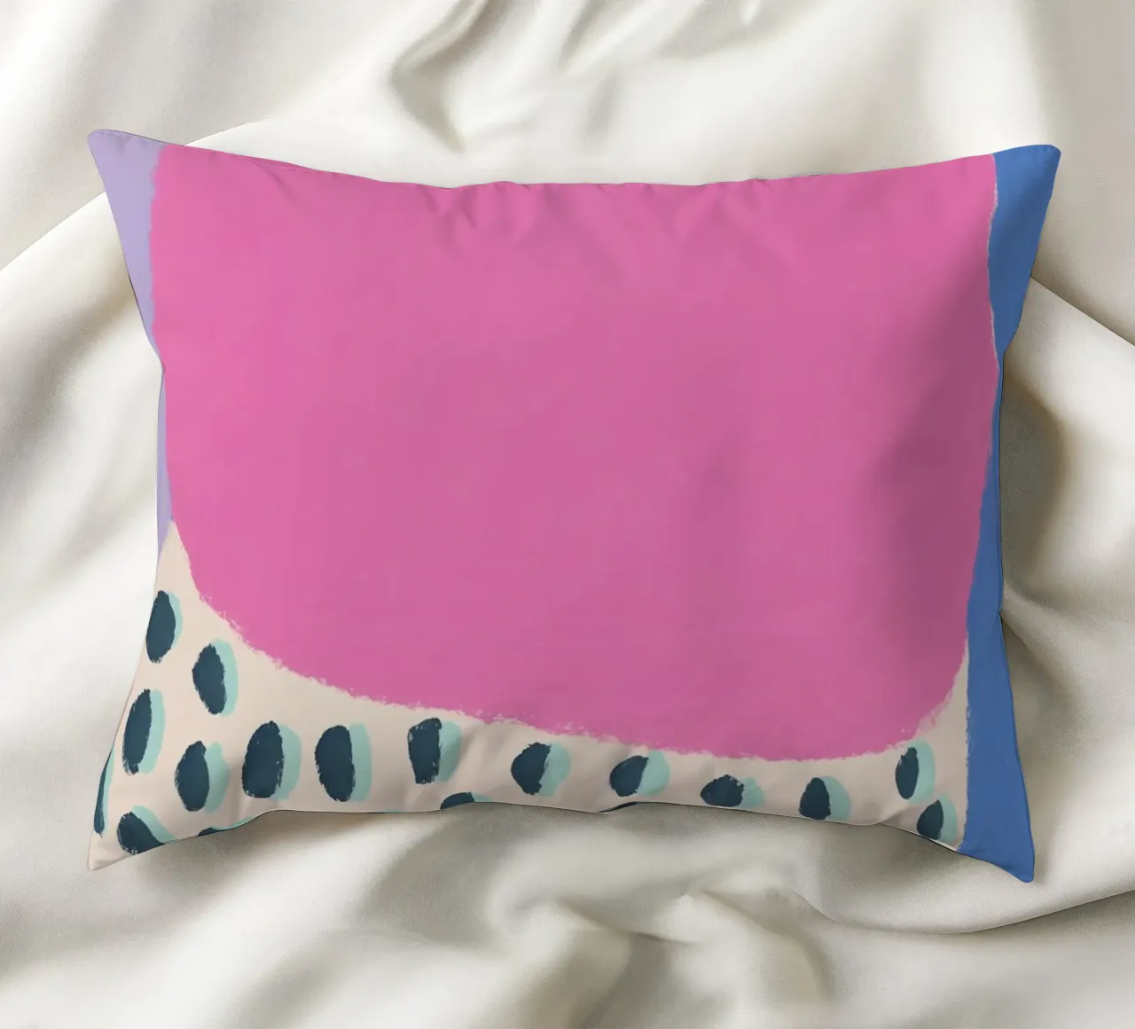 Lively summer blobs decorative cushion by Carinaprint