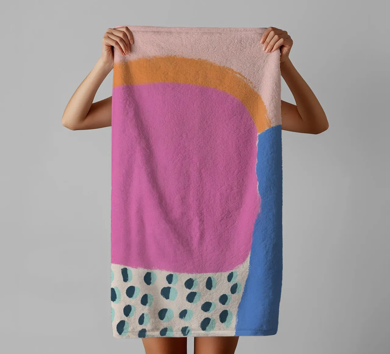 Lively summer blobs towel by Carinaprint