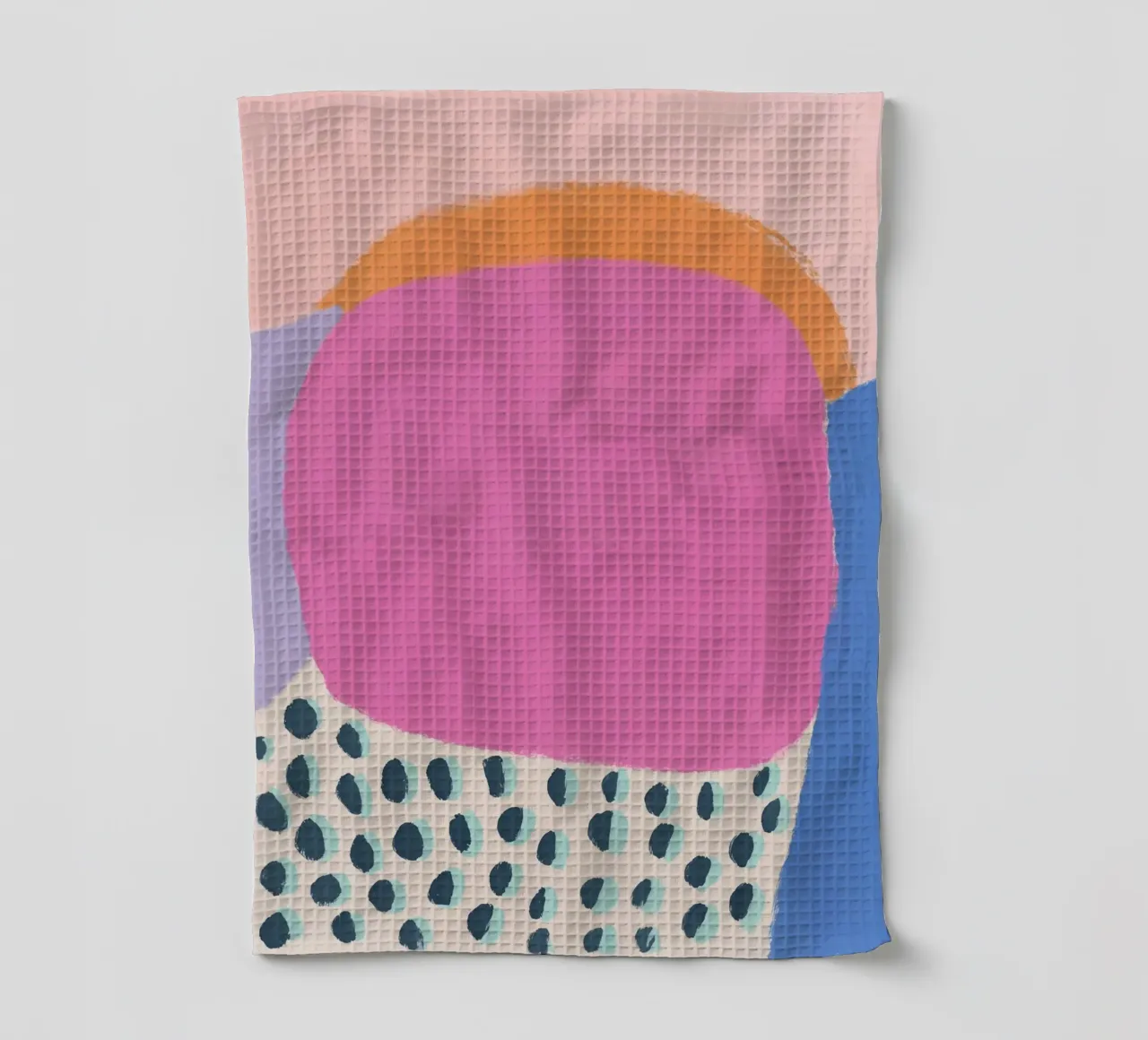 Levendige zomerblobs theedoek van Carinaprint