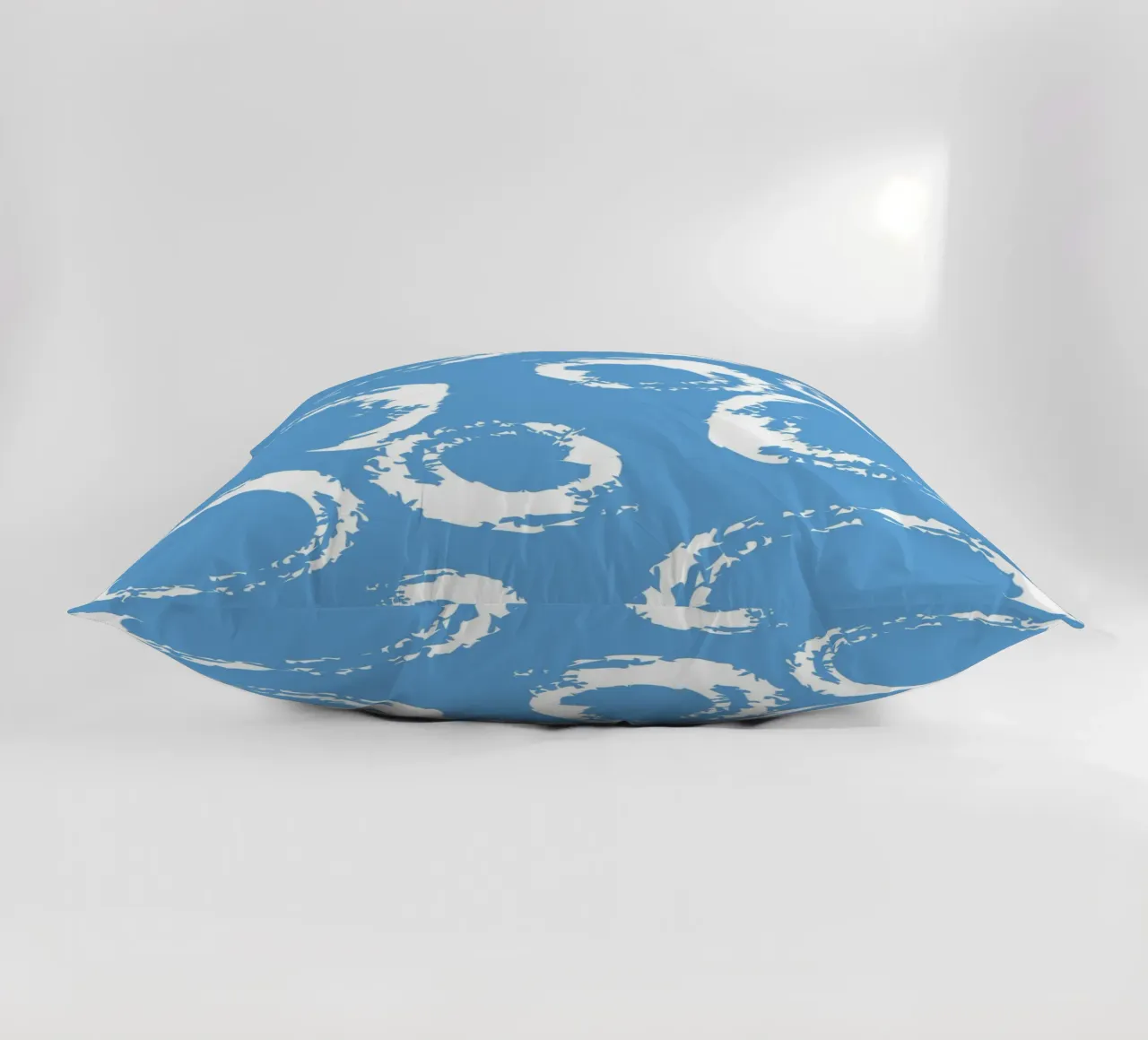 Abstract Blue Circles Print - Modern Minimalist, Coastal Vib decorative cushion by ClubArt